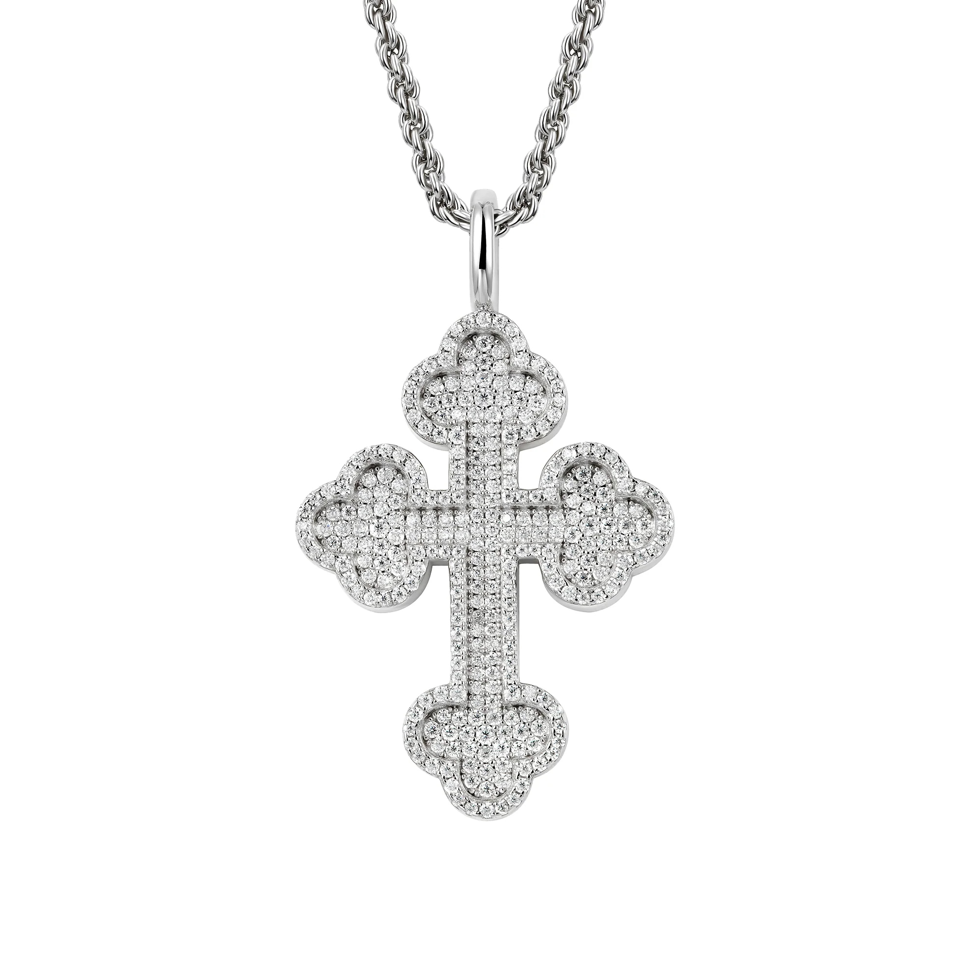 Double-Layered Bottoni Cross Pendant