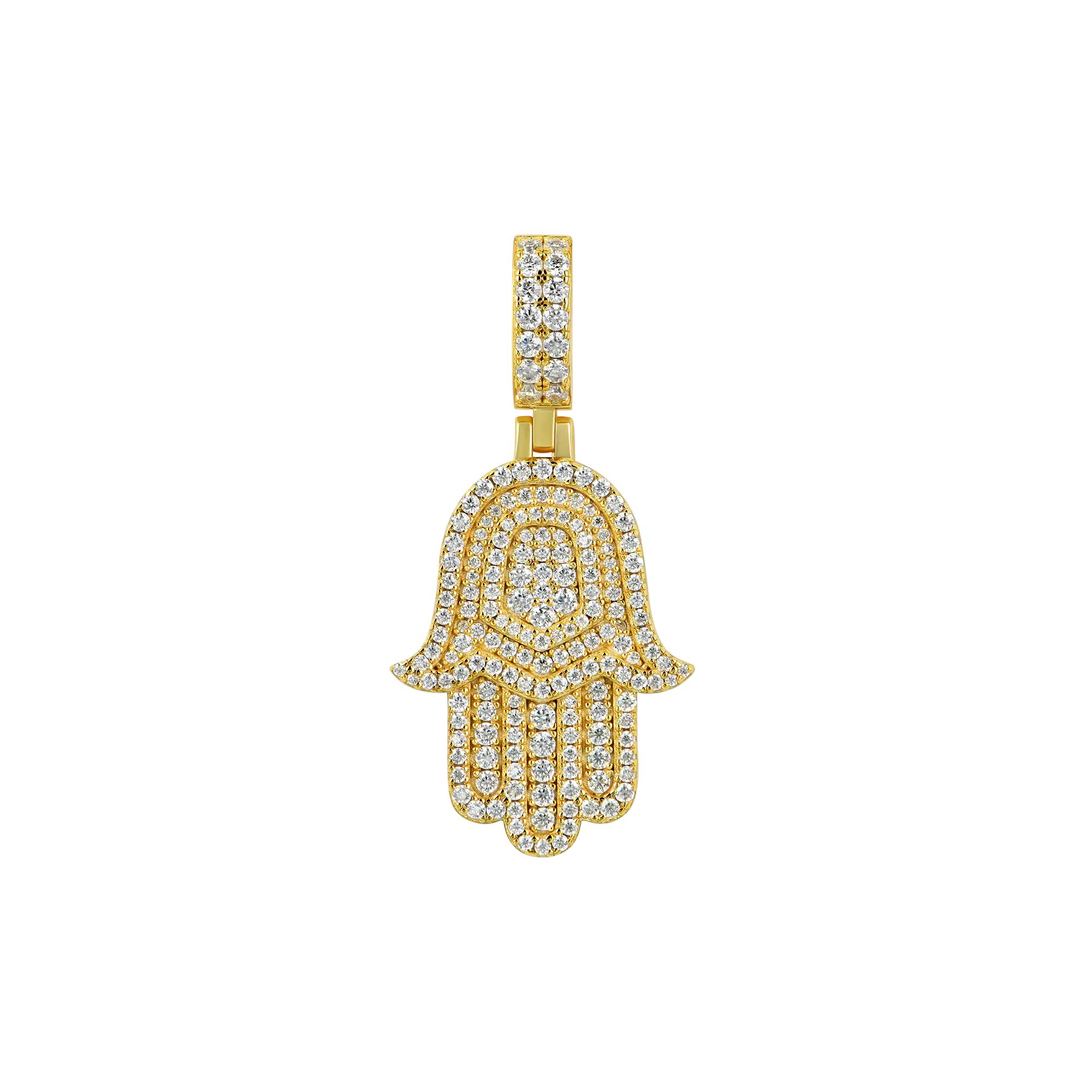 Moissanite Double-Layered Hamsa Pendant - Image 4