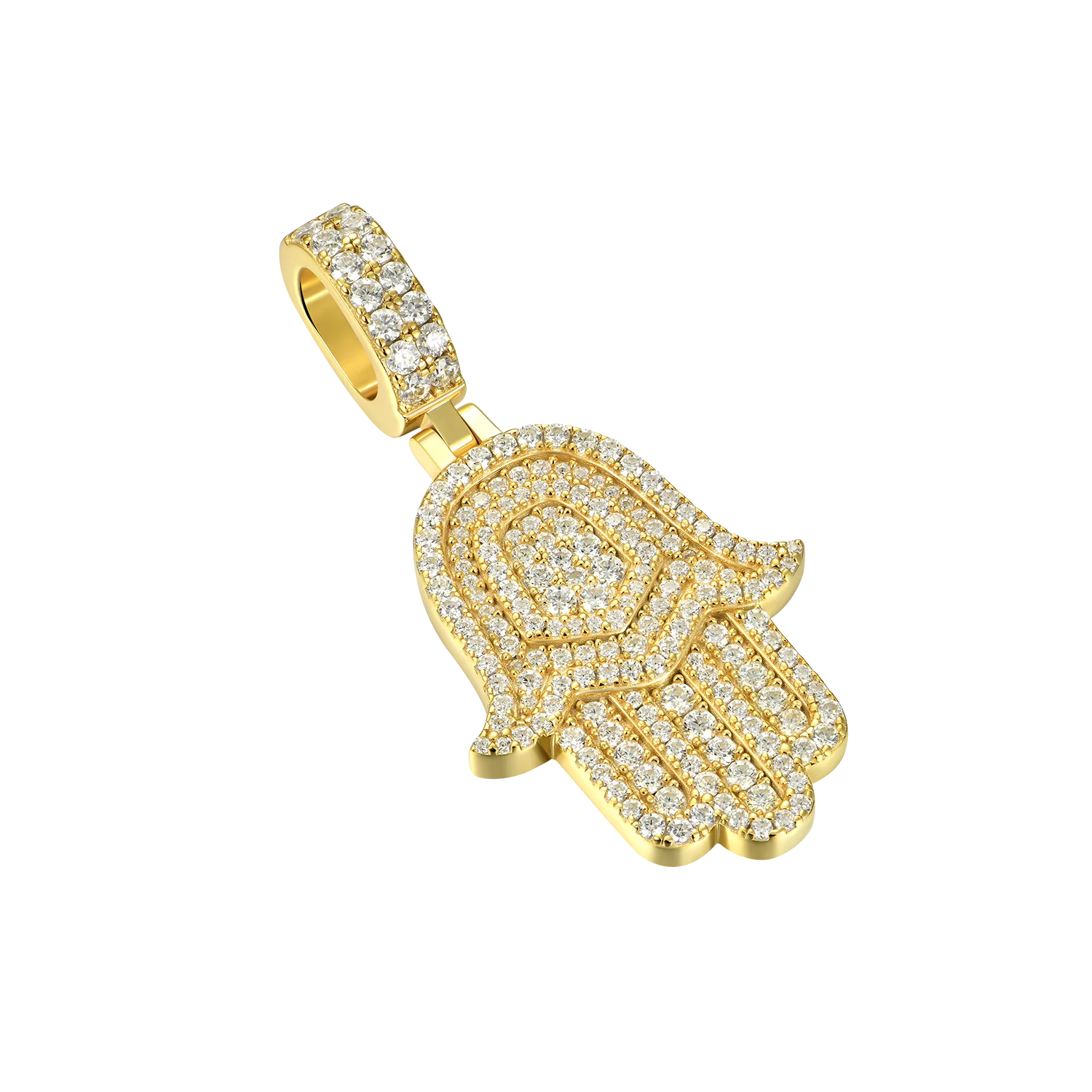 Moissanite Double-Layered Hamsa Pendant - Image 6