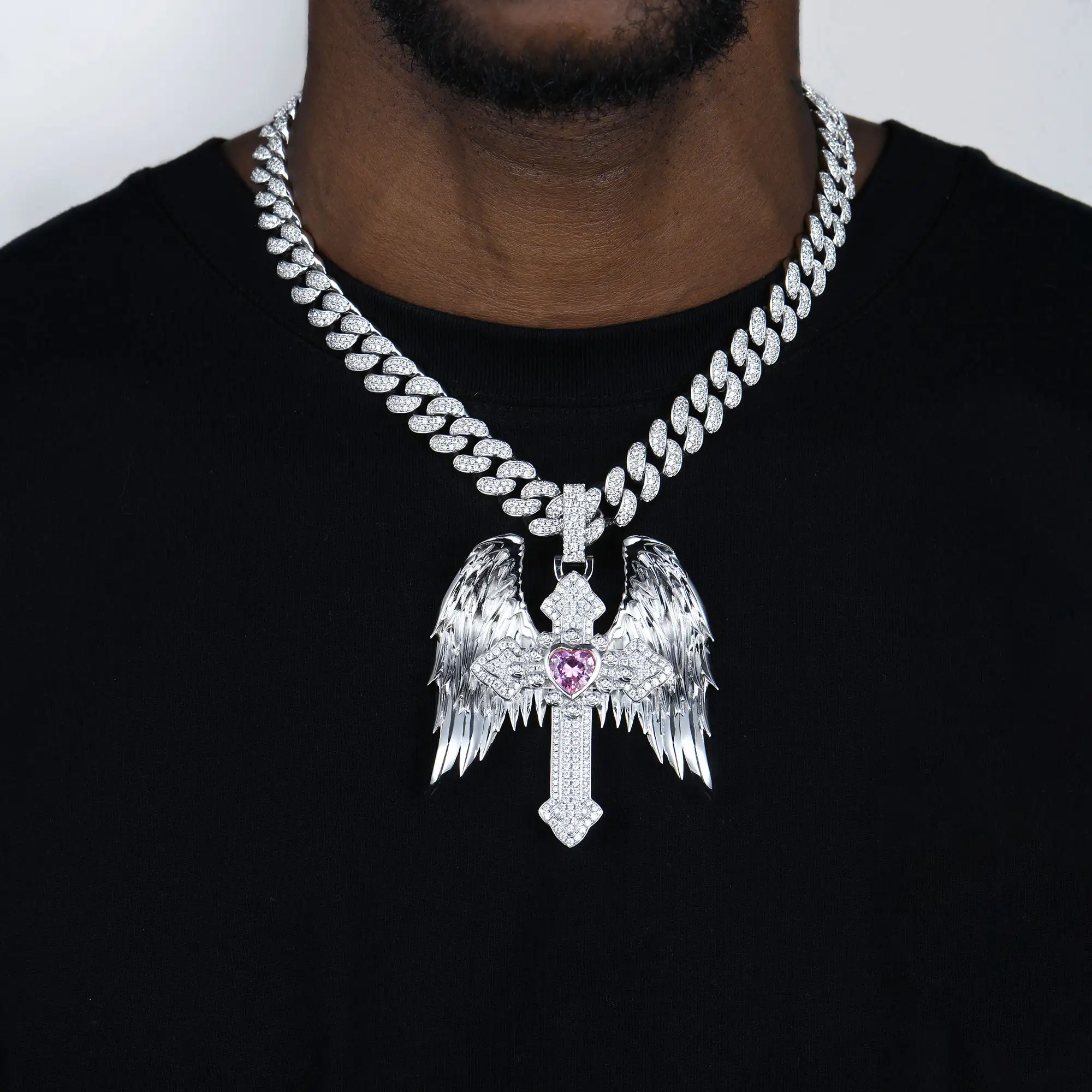 Guardian Wings Cross Pendant - Large - Image 2