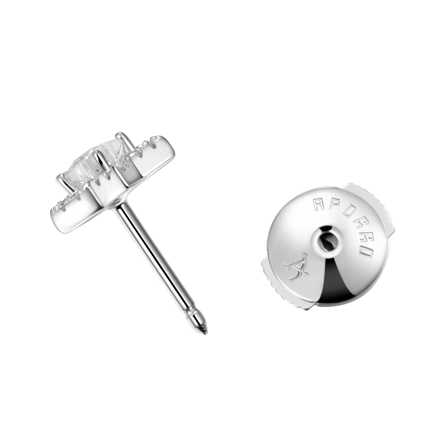 Moissanite Halo Star Stud Earring - Single - Image 5