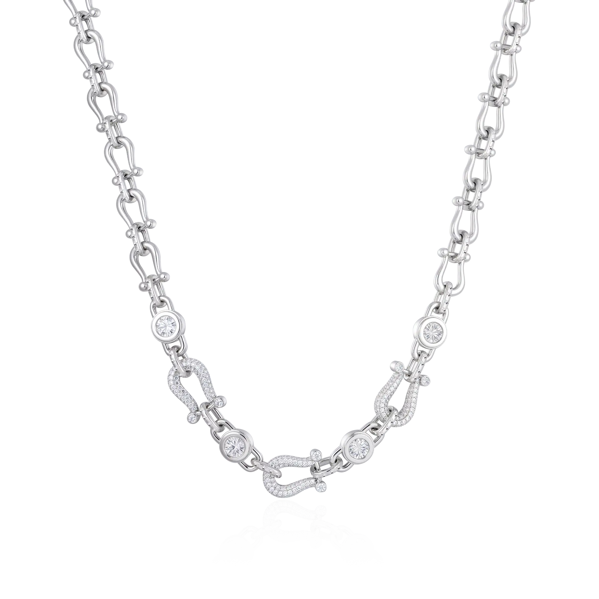 Moissanite Horseshoe Fortune Crypto Necklace