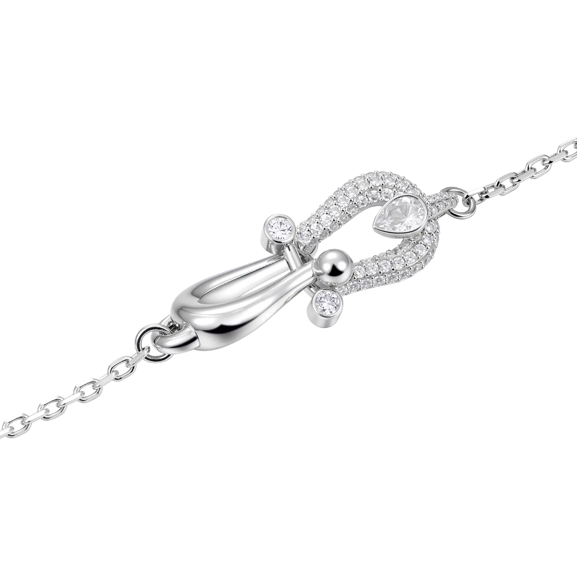 Moissanite Horseshoe Locked Luck Necklace - Image 4