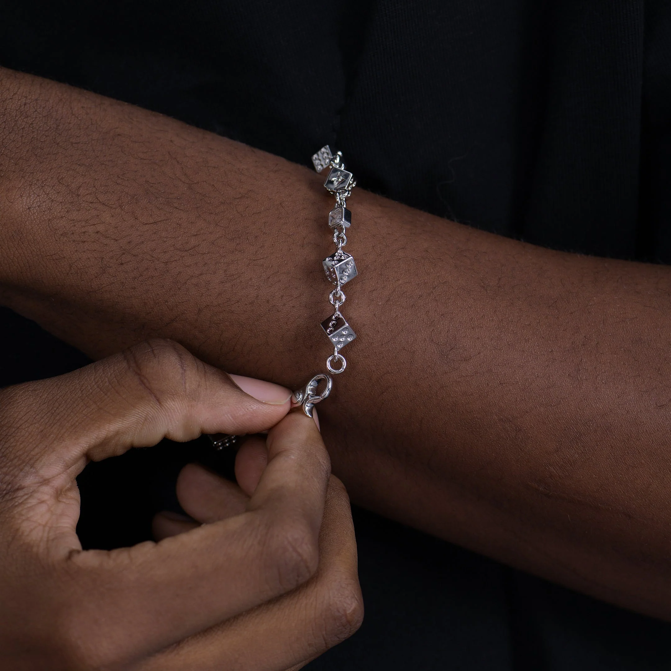 Moissanite Icon Dice Bracelet - 8mm - Image 3