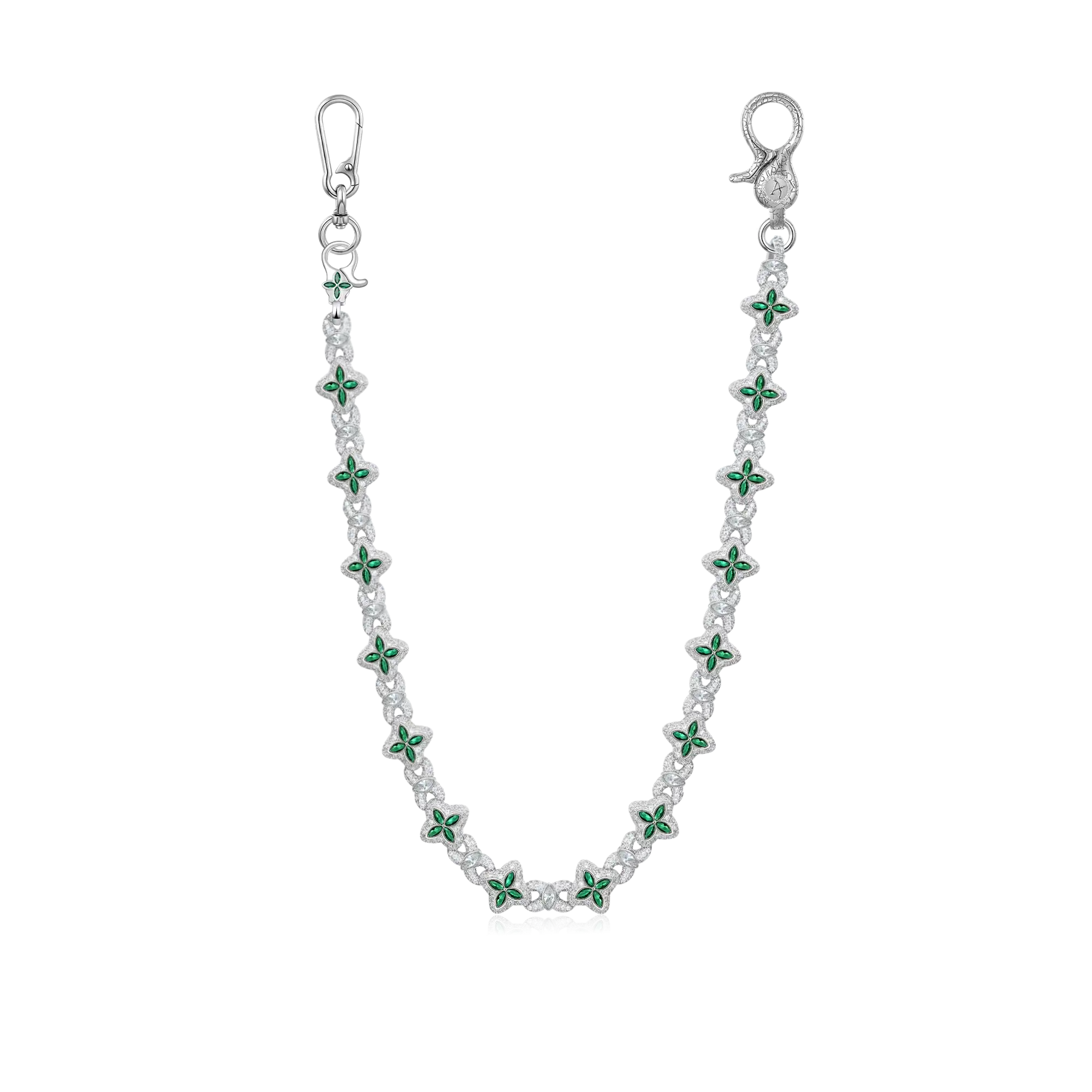 Moissanite Luminous Clover Necklace & Wallet Chain - Image 10