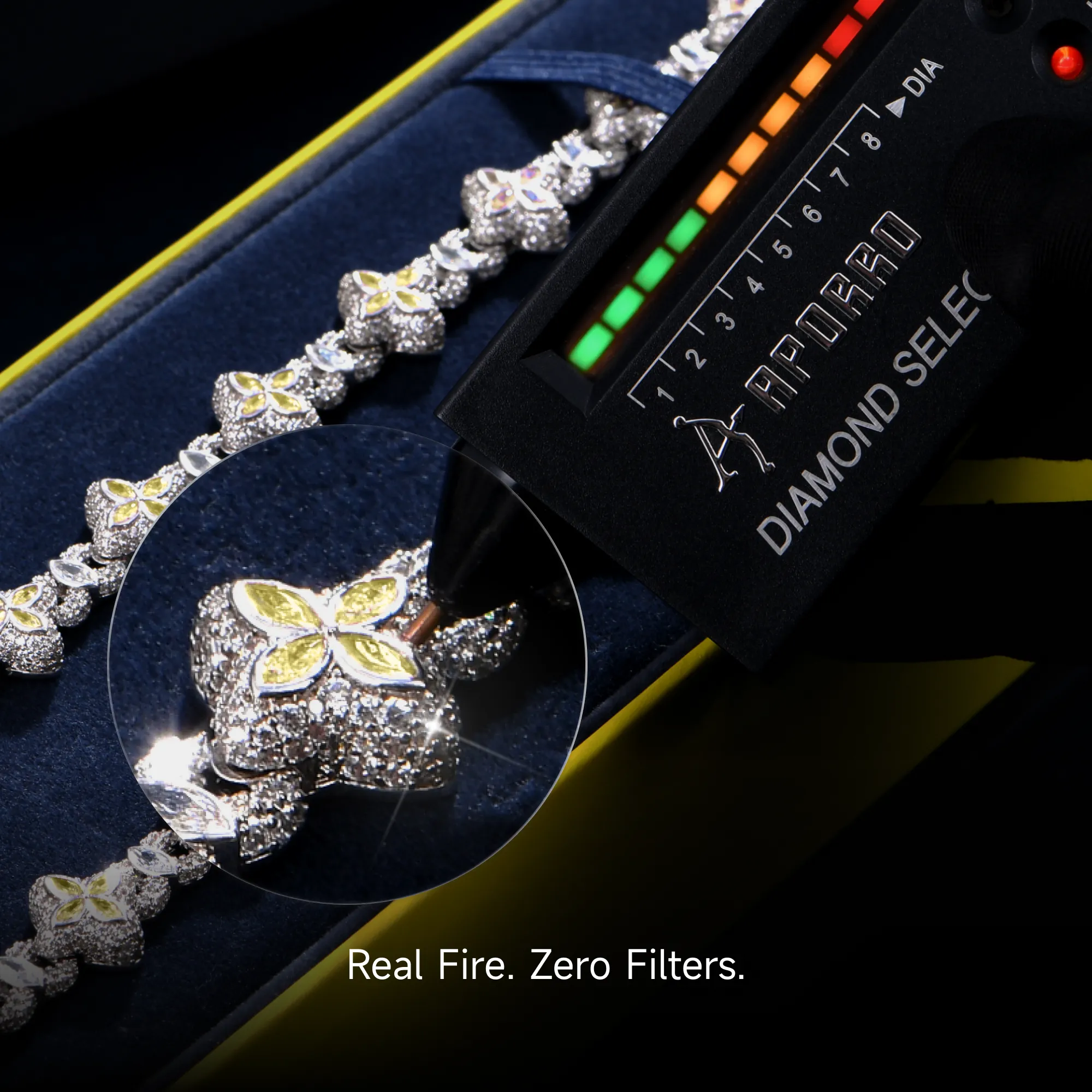 Moissanite Luminous Clover Necklace & Wallet Chain - Yellow Diamond - Image 7