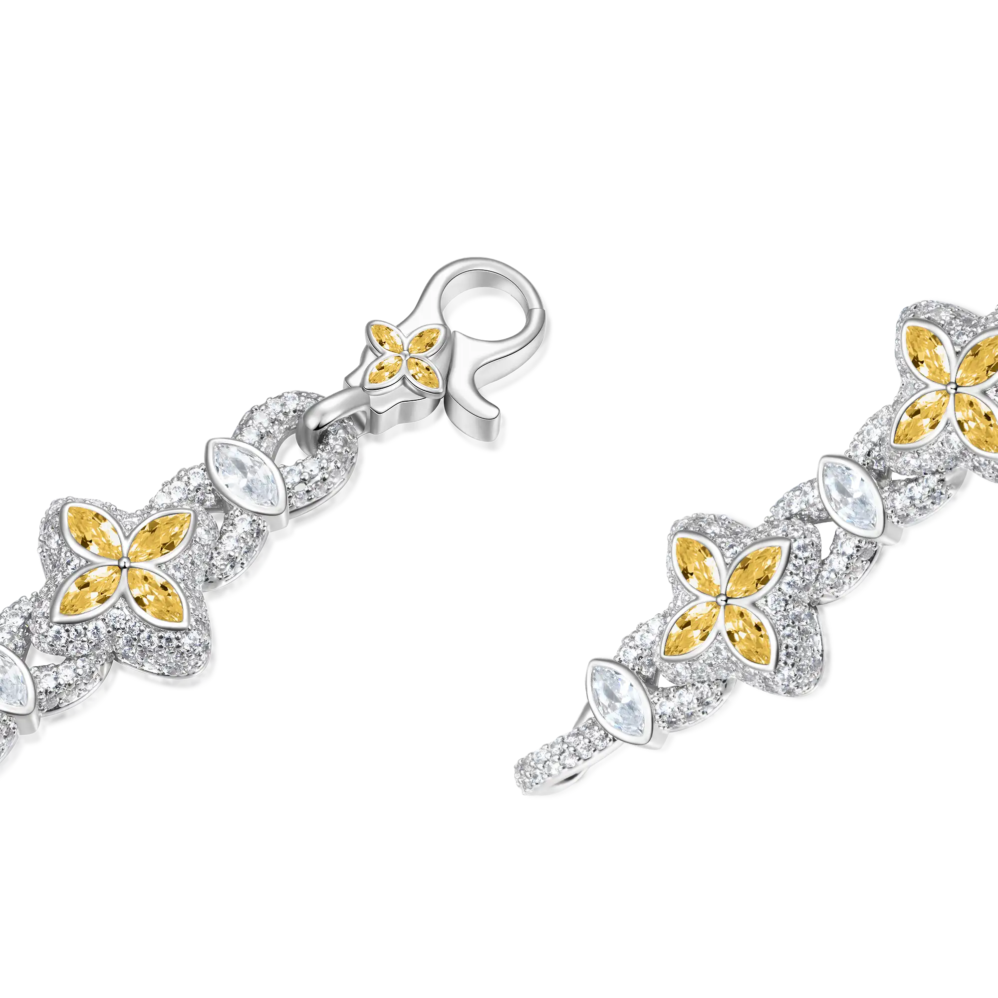 Moissanite Luminous Clover Necklace & Wallet Chain - Yellow Diamond - Image 9