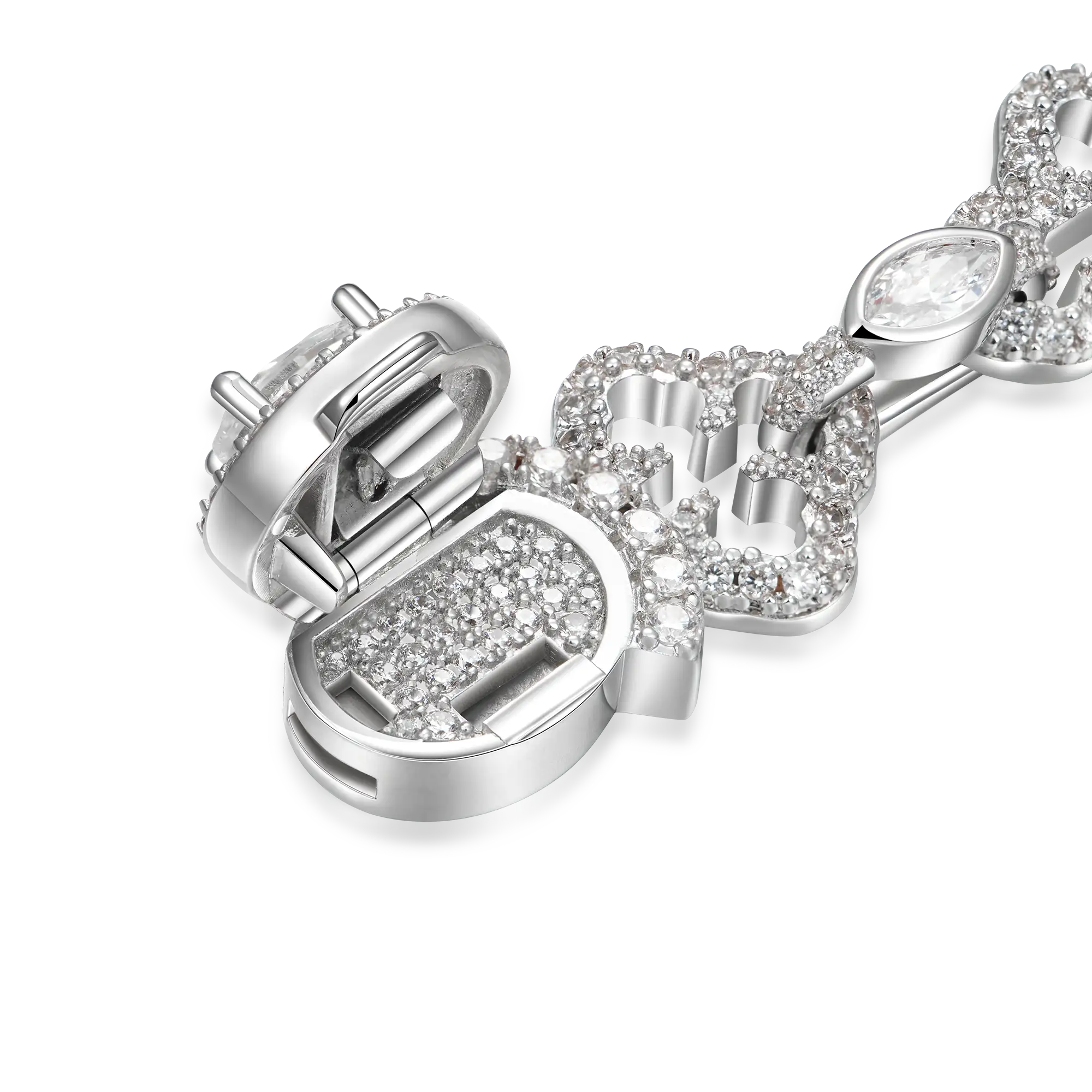 Moissanite Marquise Cut Mix Bottoni Cross Link Chain - 12mm - Image 5