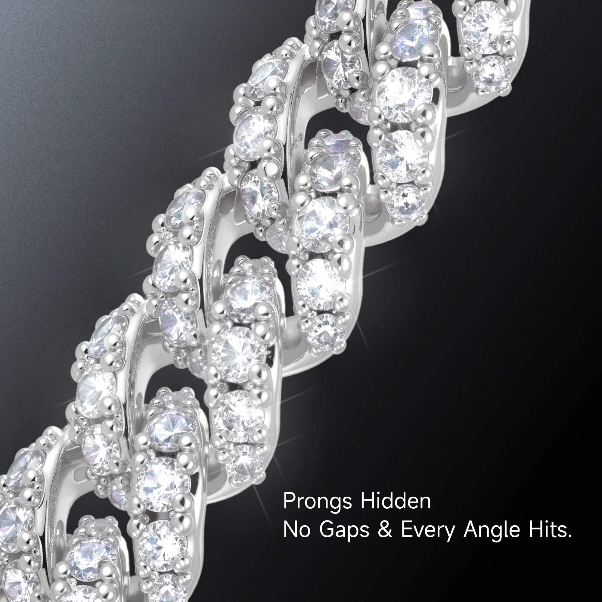 Round Cut Cuban Link Bracelet - 8mm - Image 4
