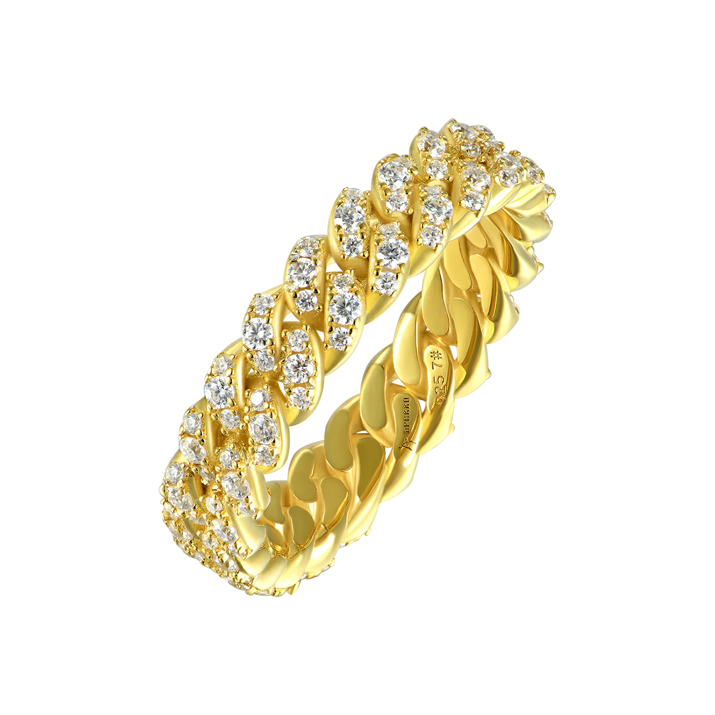 Moissanite Cuban Link Ring - 5mm - Image 6