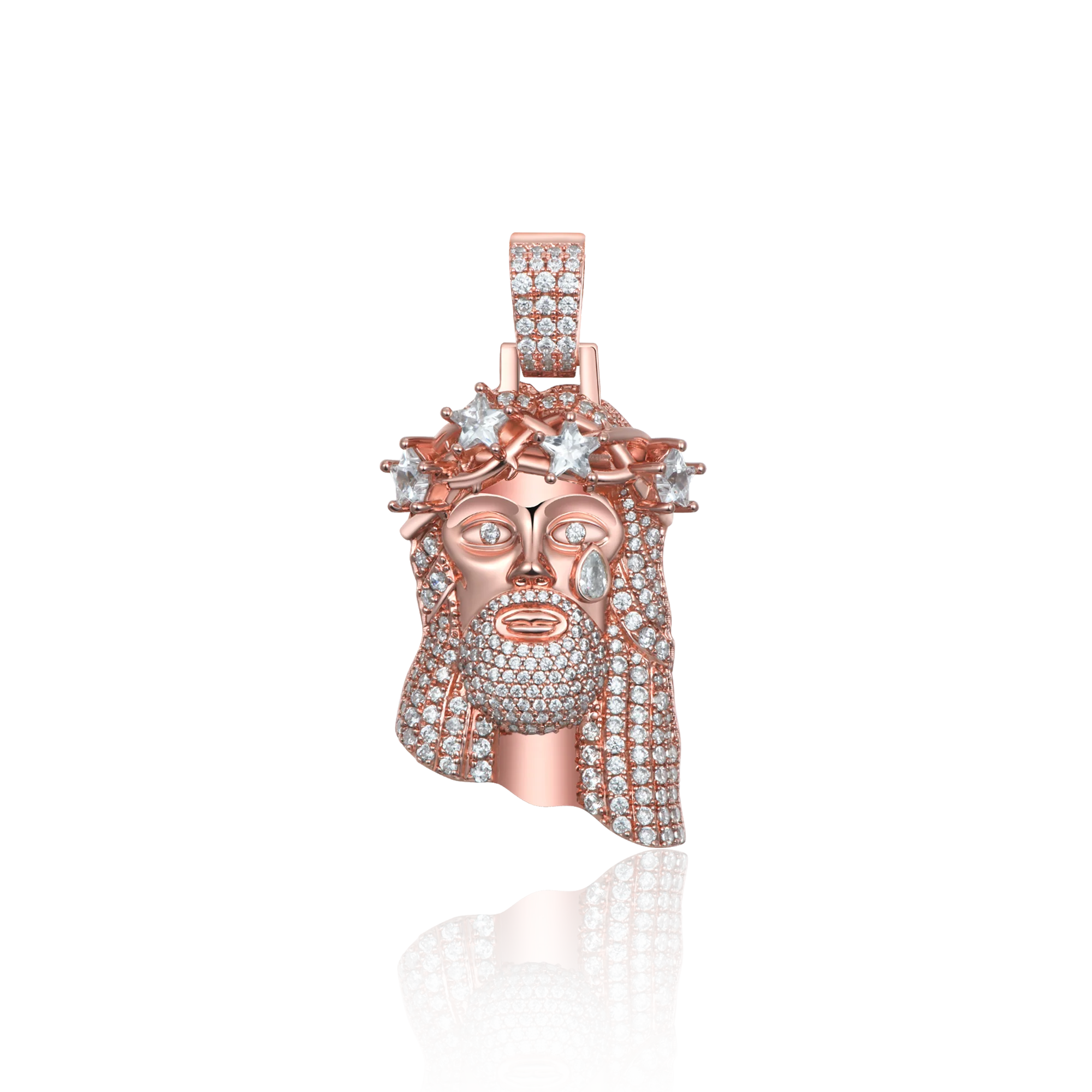 Rose Gold Stellar Jesus Pendant - Small - Image 7