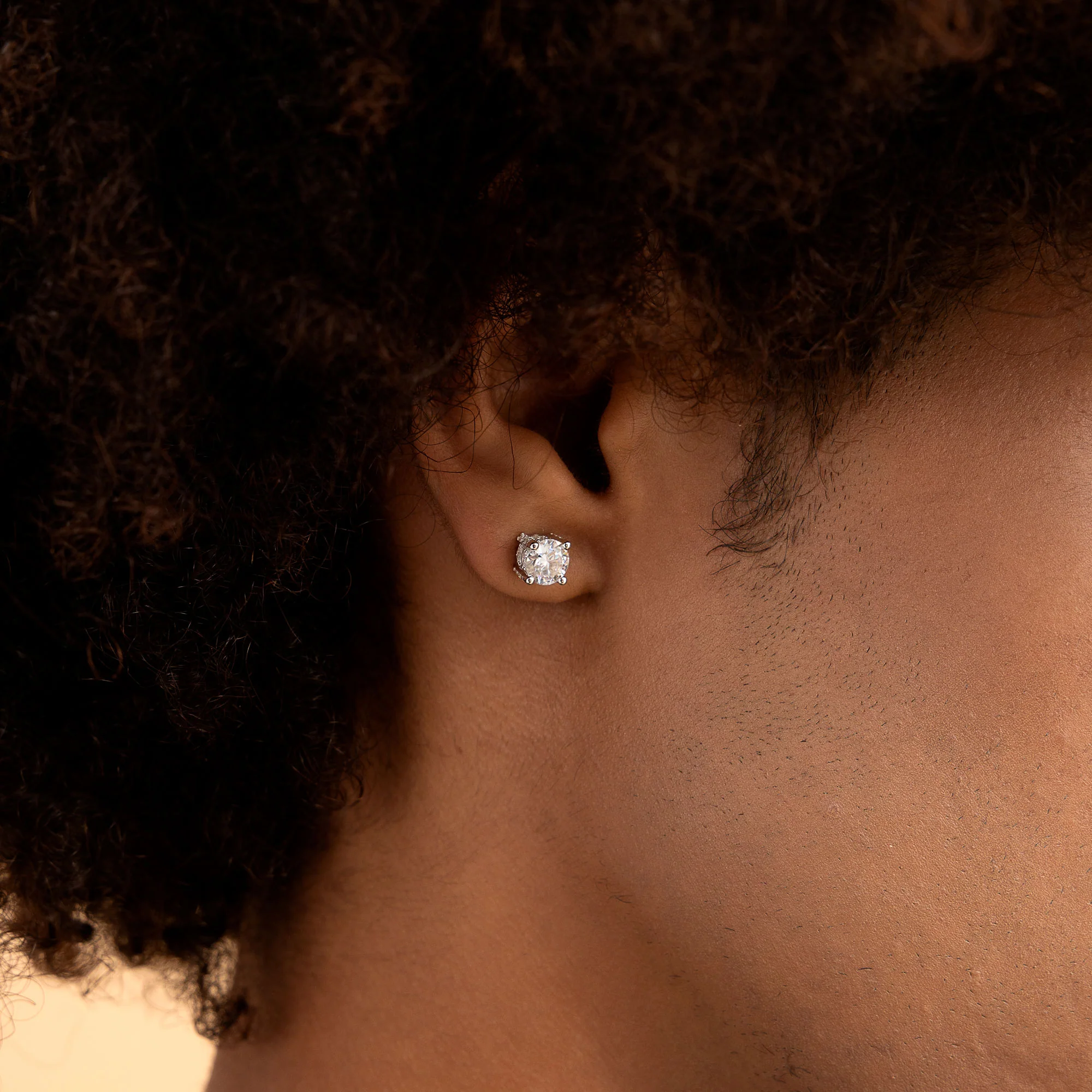 Moissanite S925 Premium Round Stud Earring - Image 2