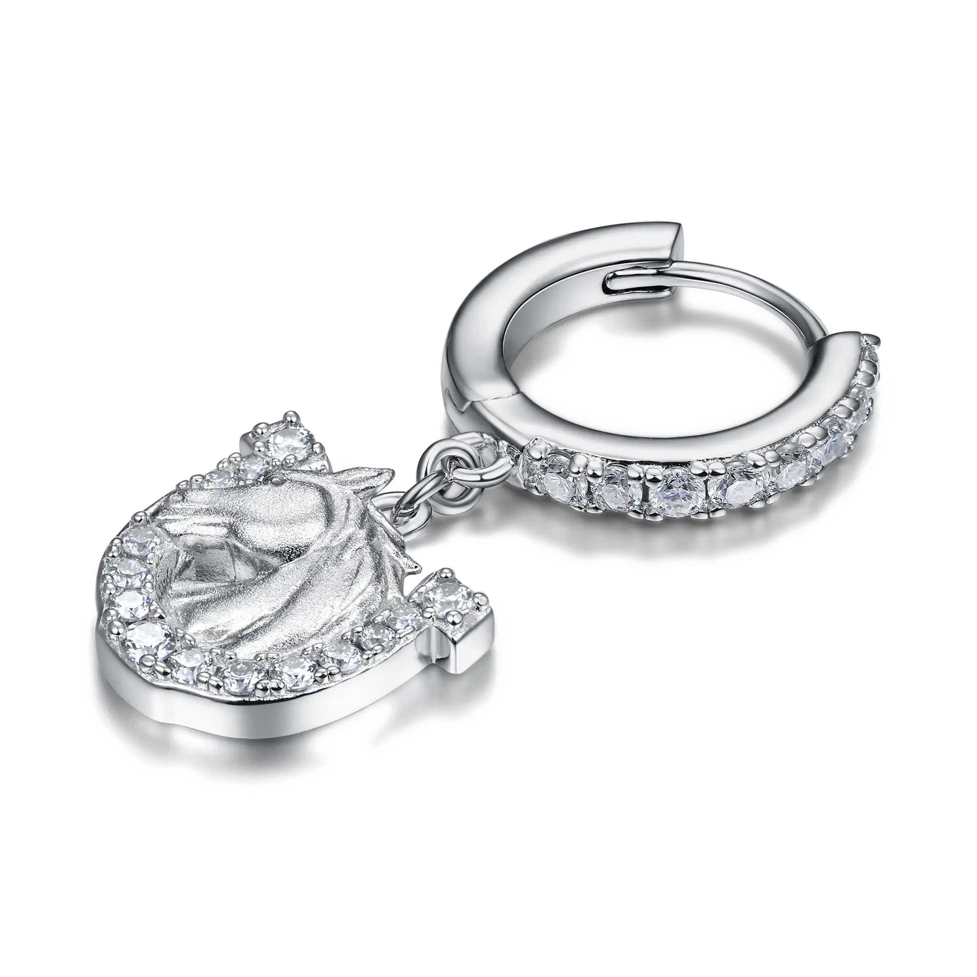 Moissanite S925 Horseshoe Dangling Earrings - Pair - Image 5