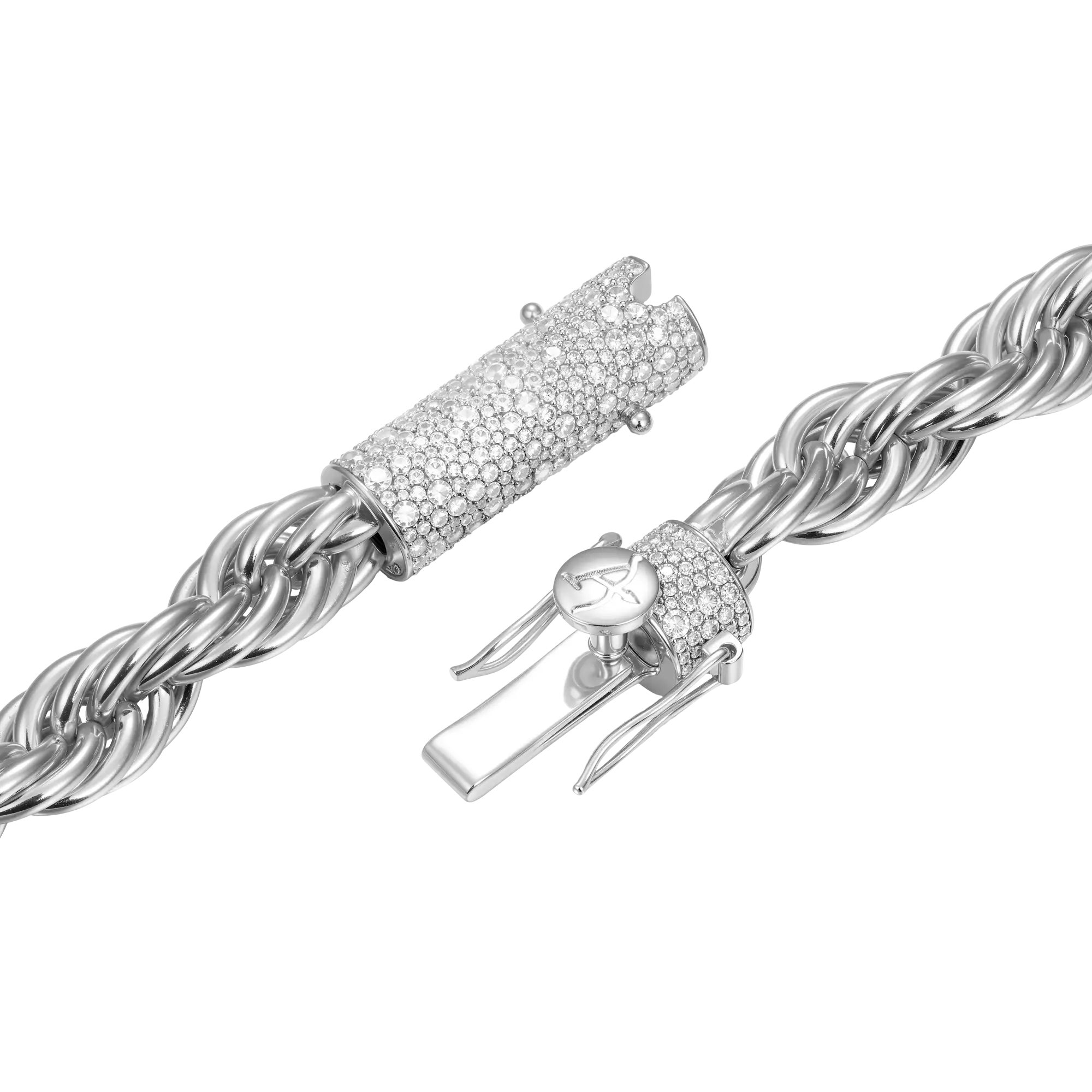 S925 Rope Chain With Moissanite Clasp - 10mm - Image 10