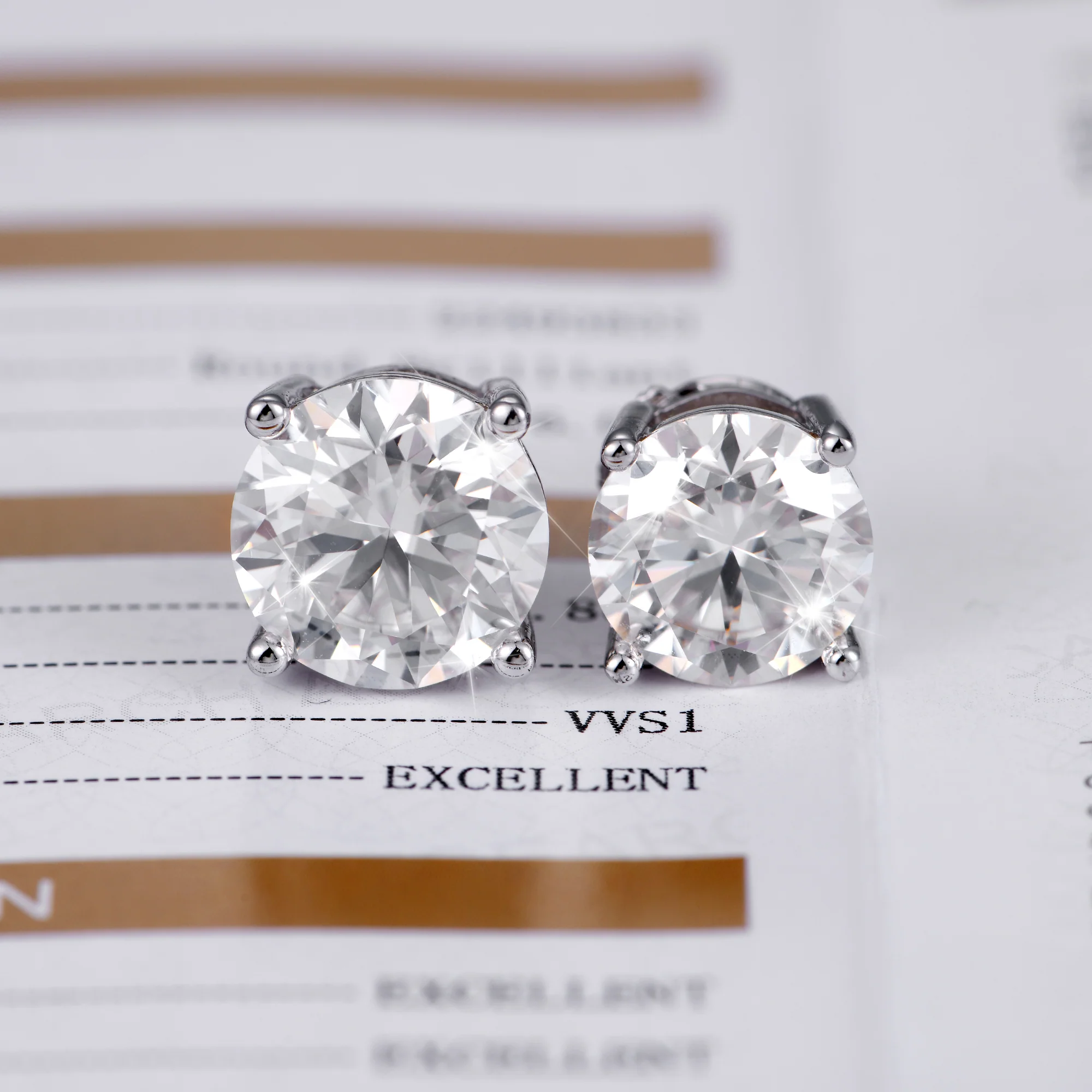 Moissanite Round Cut Stud Earring - Image 15