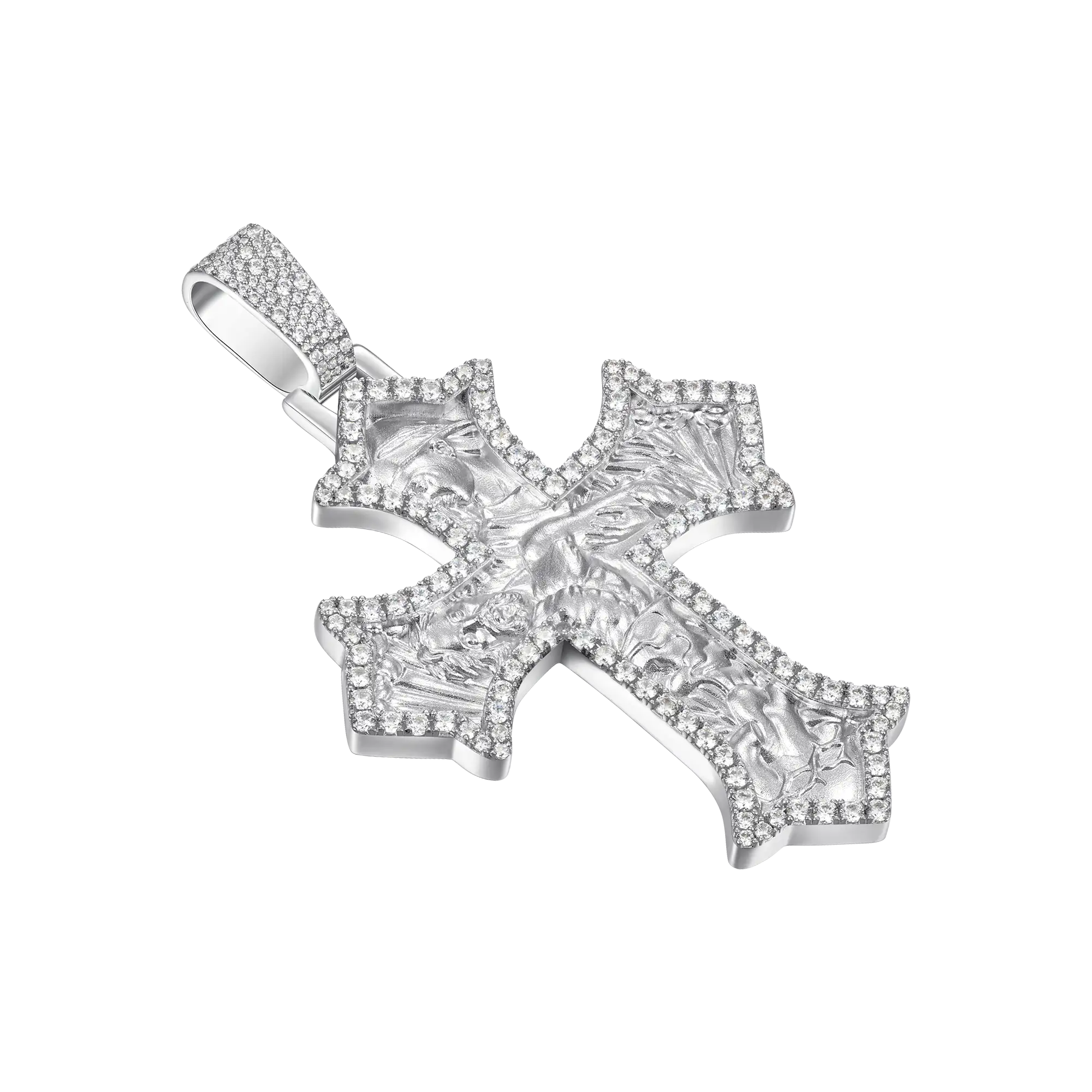 Moissanite Sacred Devotion Cross Pendant - Medium - Image 4