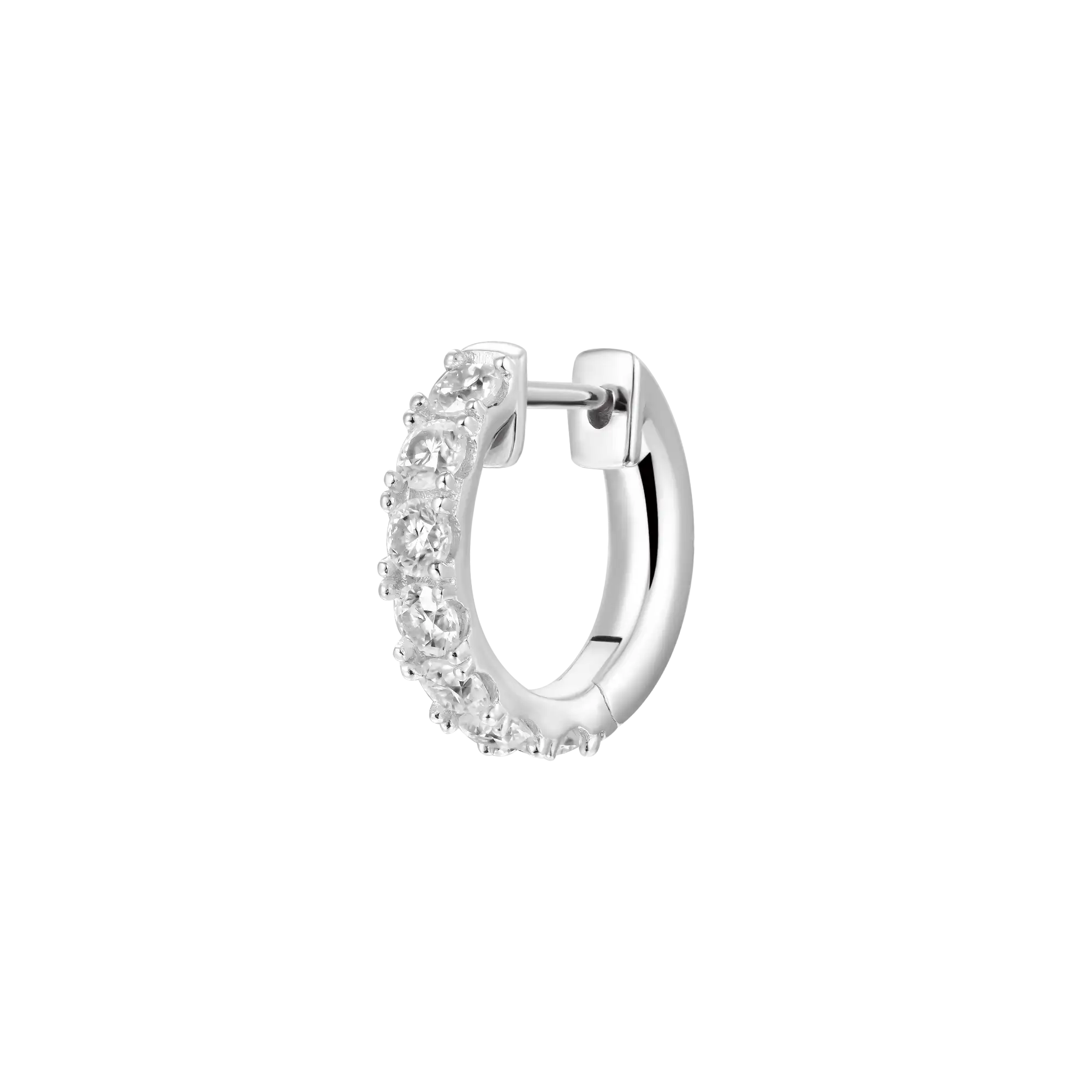 Moissanite Single Row Hoop Earring - Single