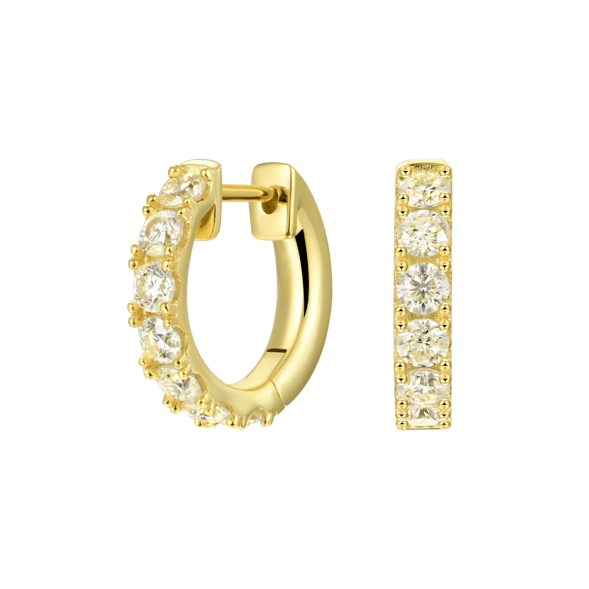Moissanite Single Row Hoop Earring - Single - Image 11