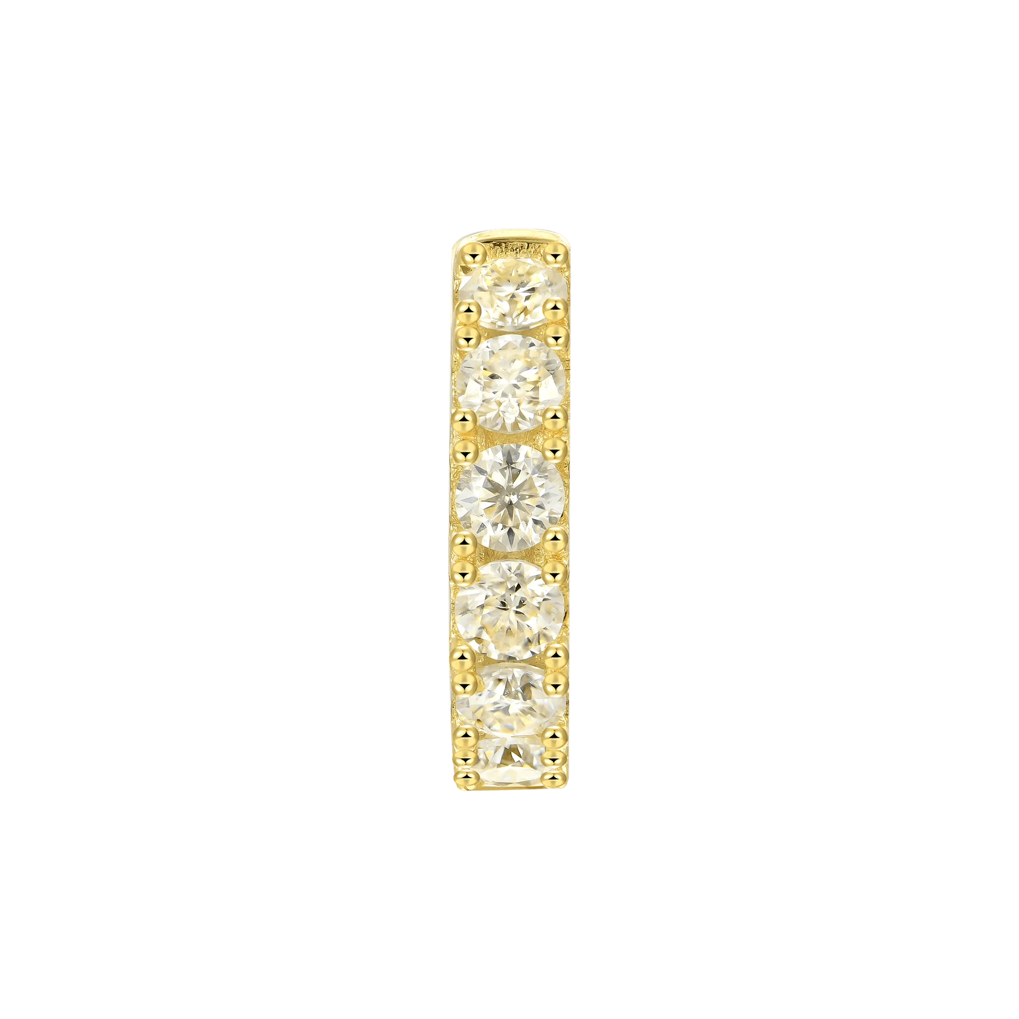 Moissanite Single Row Hoop Earring - Single - Image 12