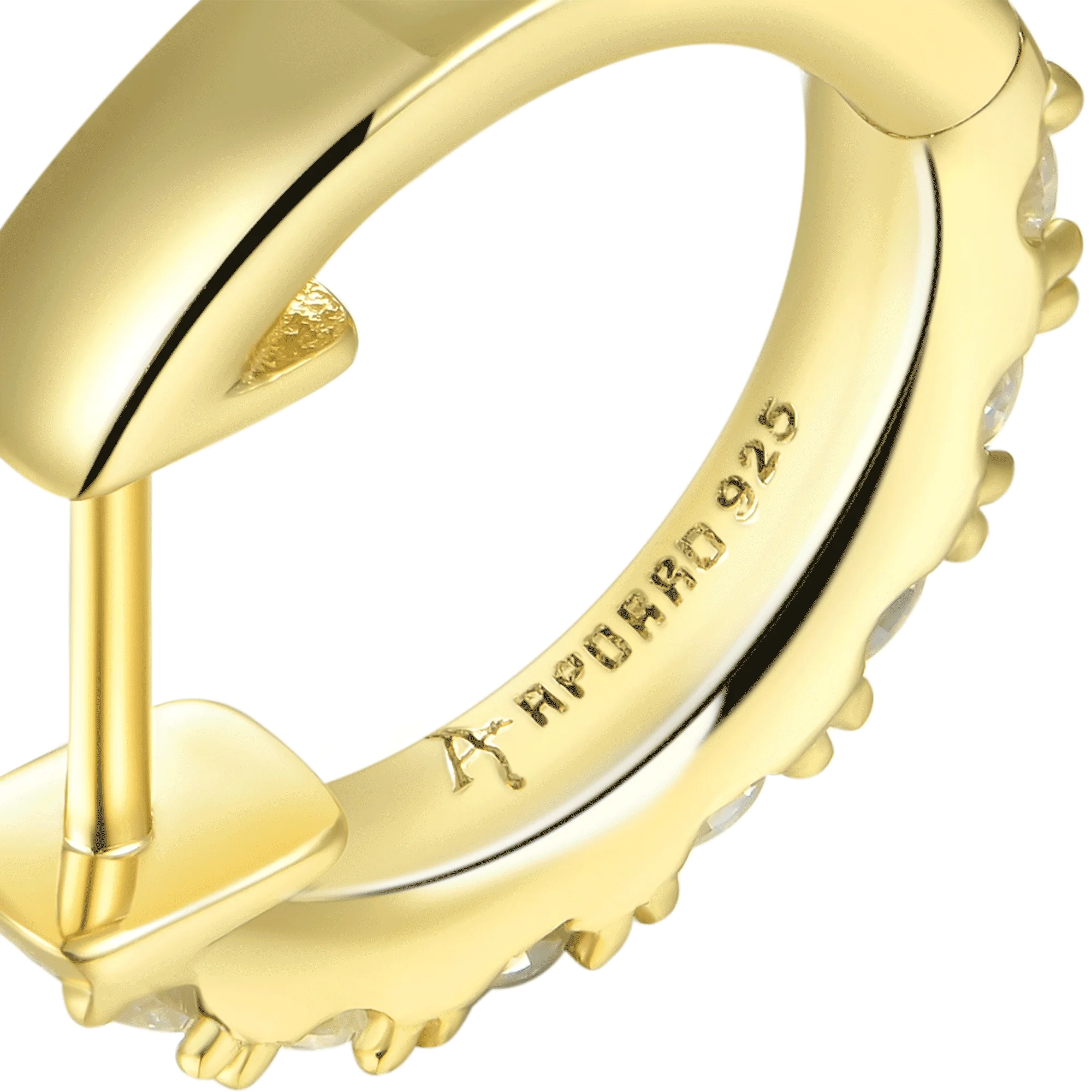 Moissanite Single Row Hoop Earring - Single - Image 14
