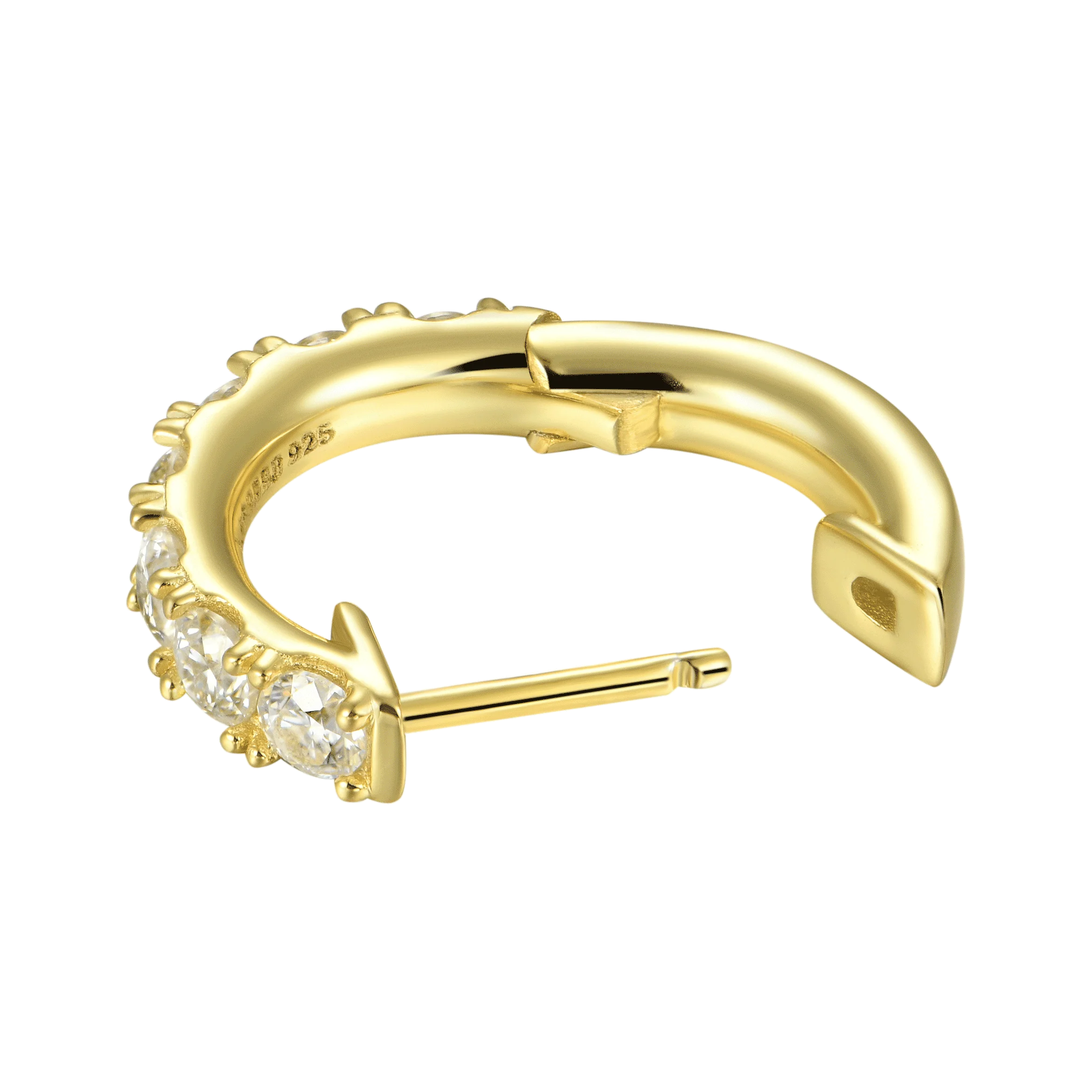 Single Moissanite Single Row Hoop Earring - Image 13