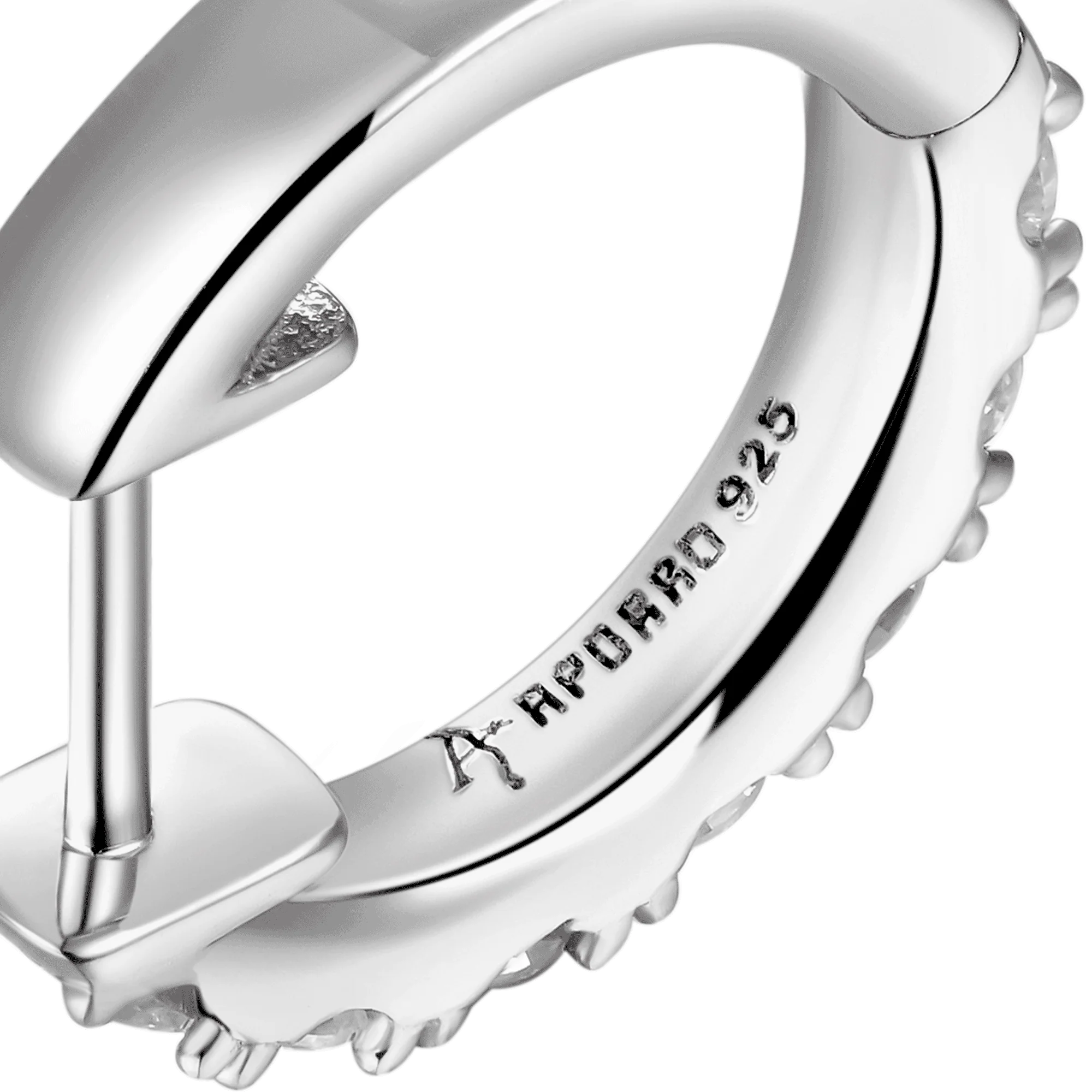 Moissanite S925 Single Row Hoop Earring - Image 6