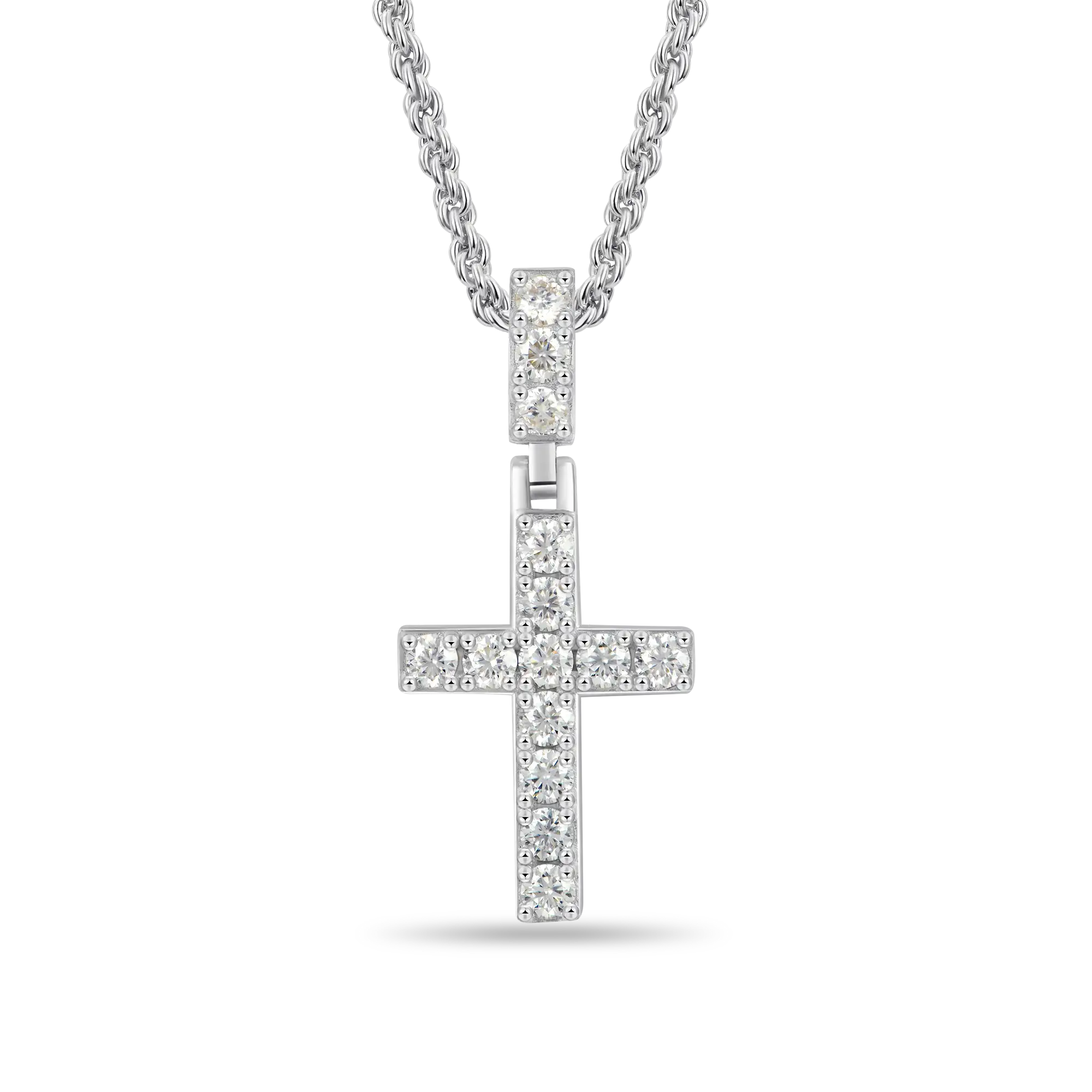 Solid Tennis Cross Pendant - Small