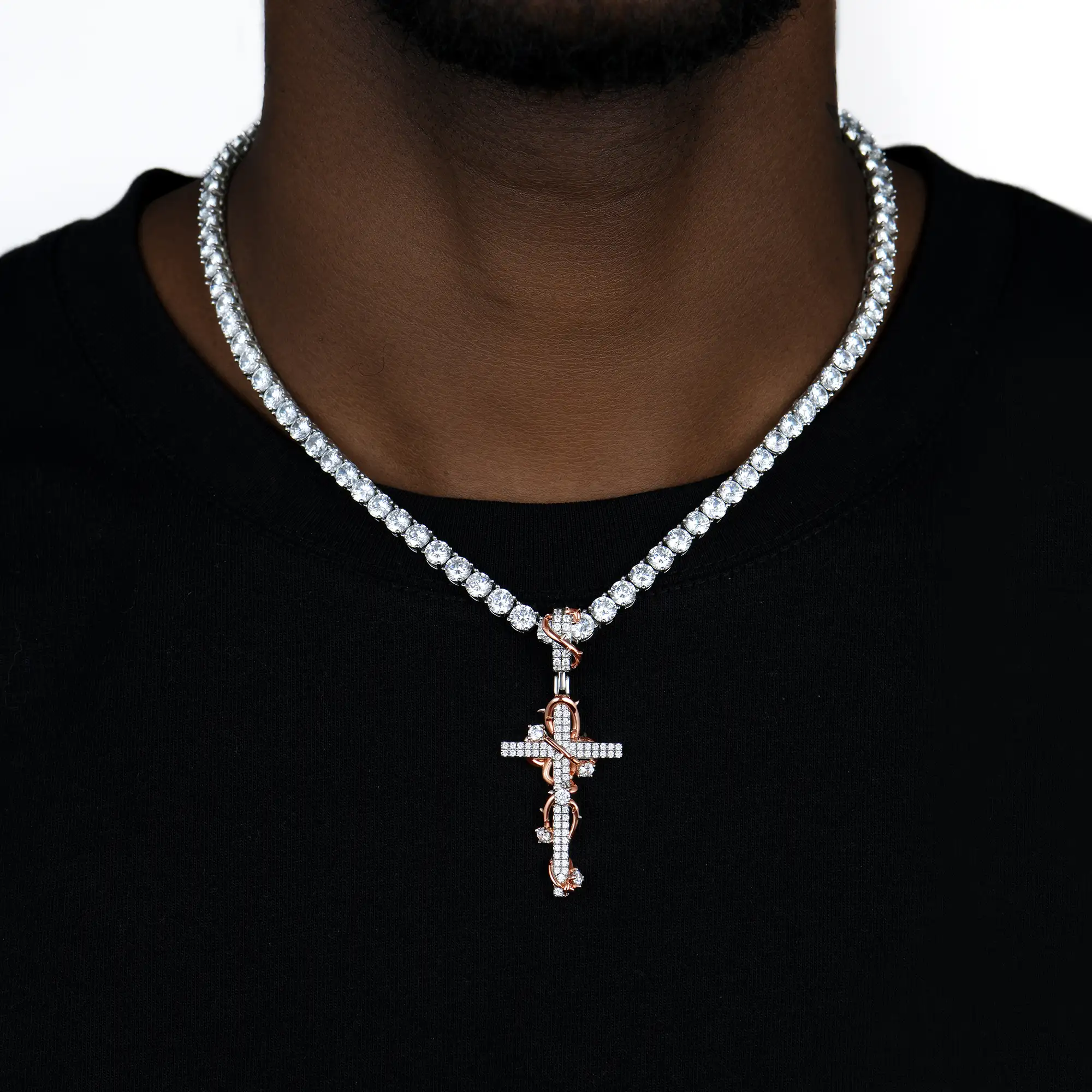 Thorned Rose Cross Pendant - Image 3
