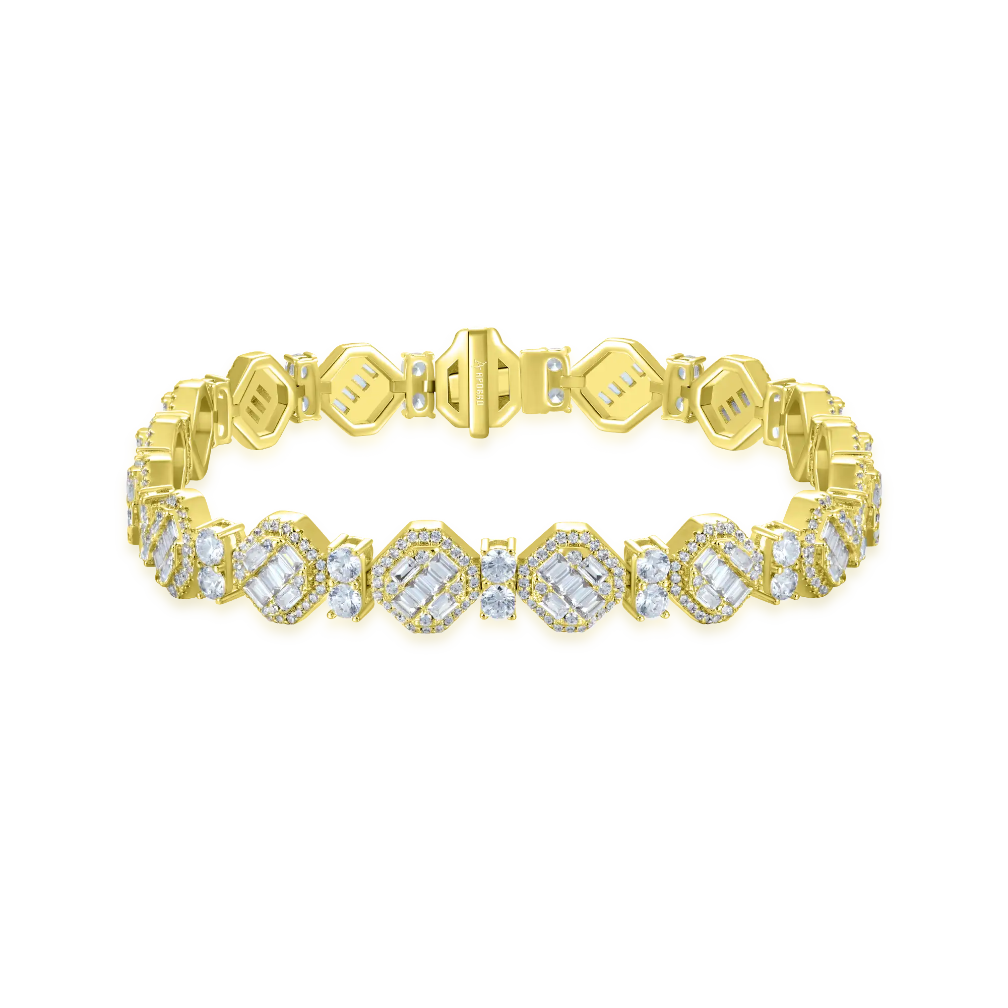 Octagon Mix Cut Tennis Bracelet - 8mm - Image 6