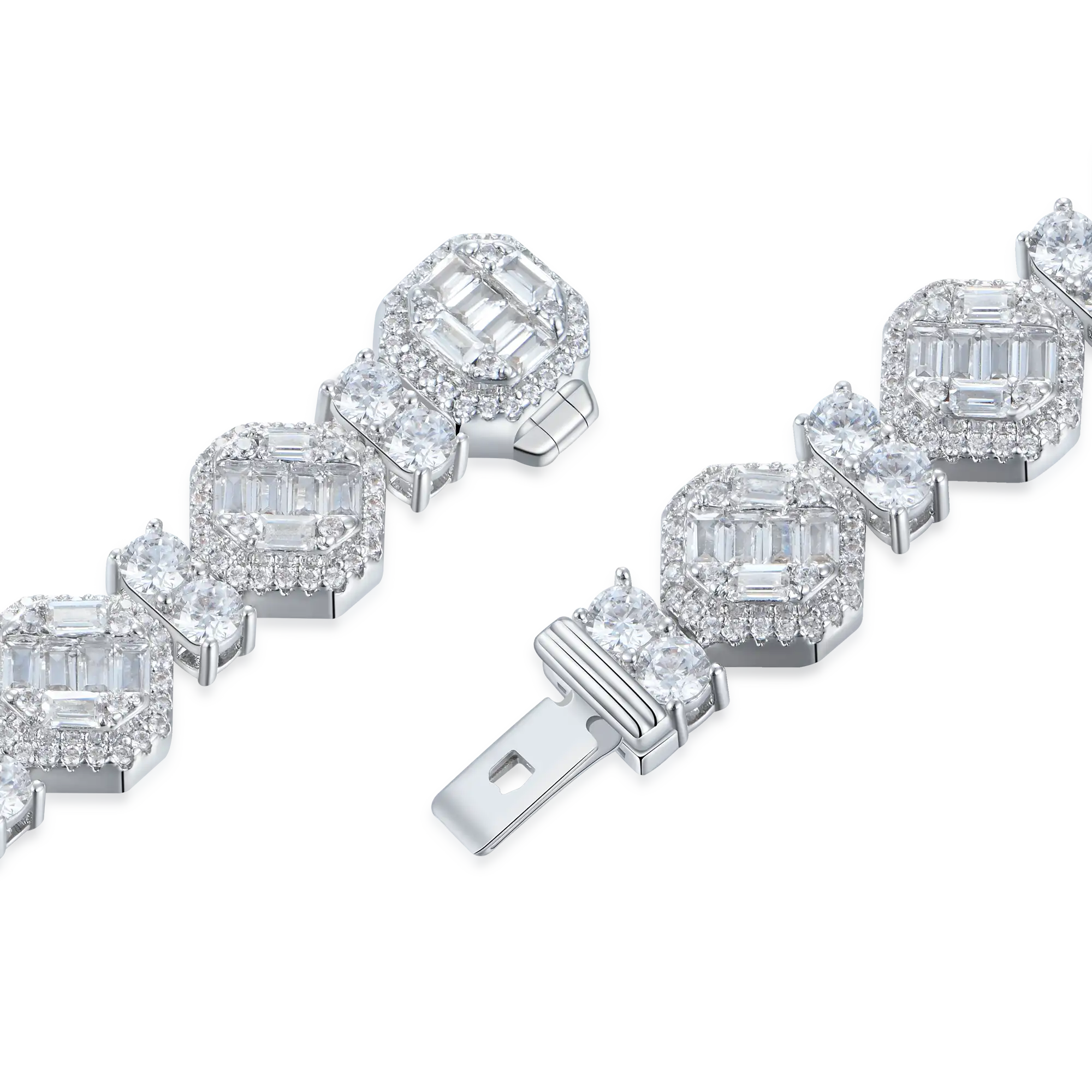 Octagon Mix & Iced Tennis Bracelet Set - Image 4