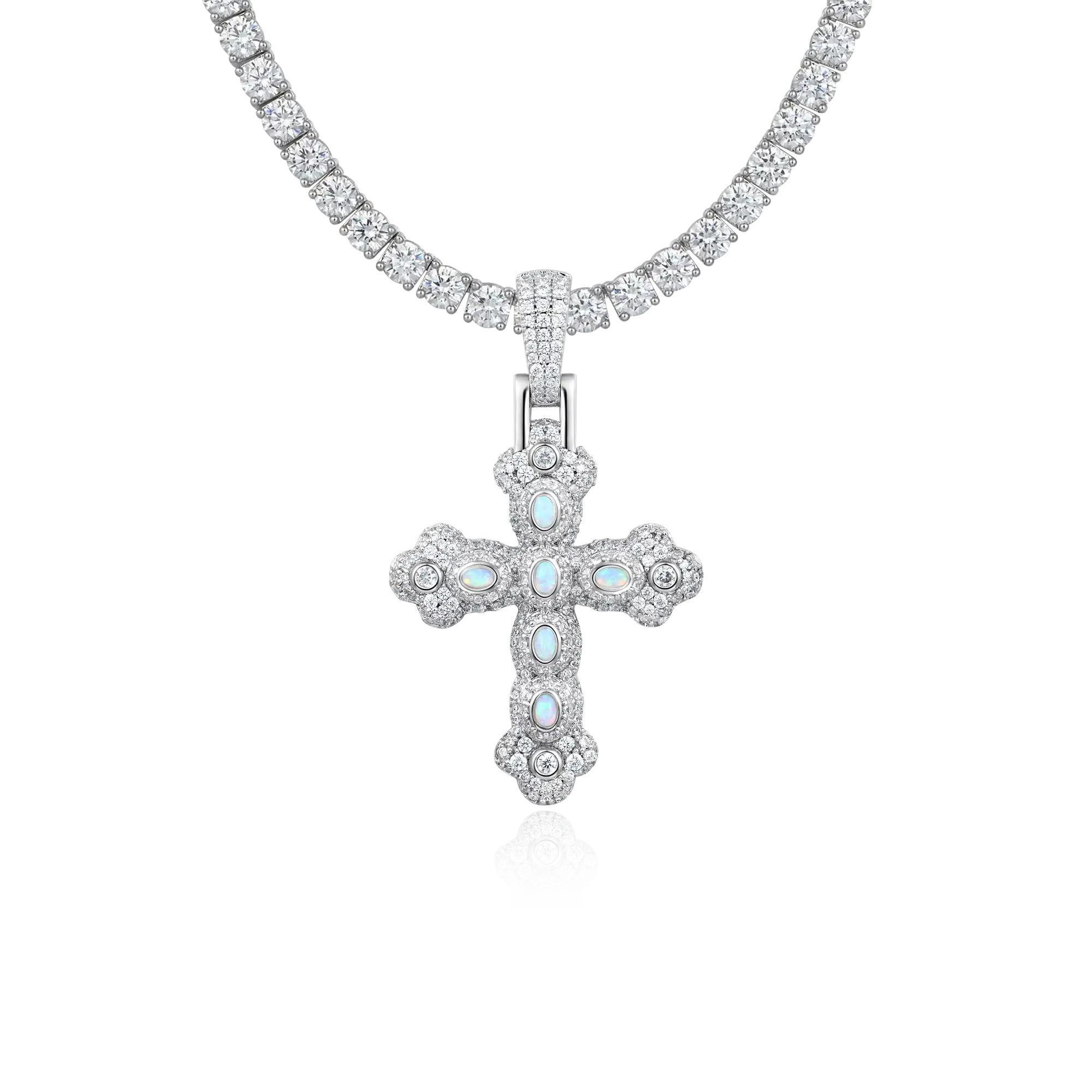 Opal Bloom Cross Pendant - Image 7