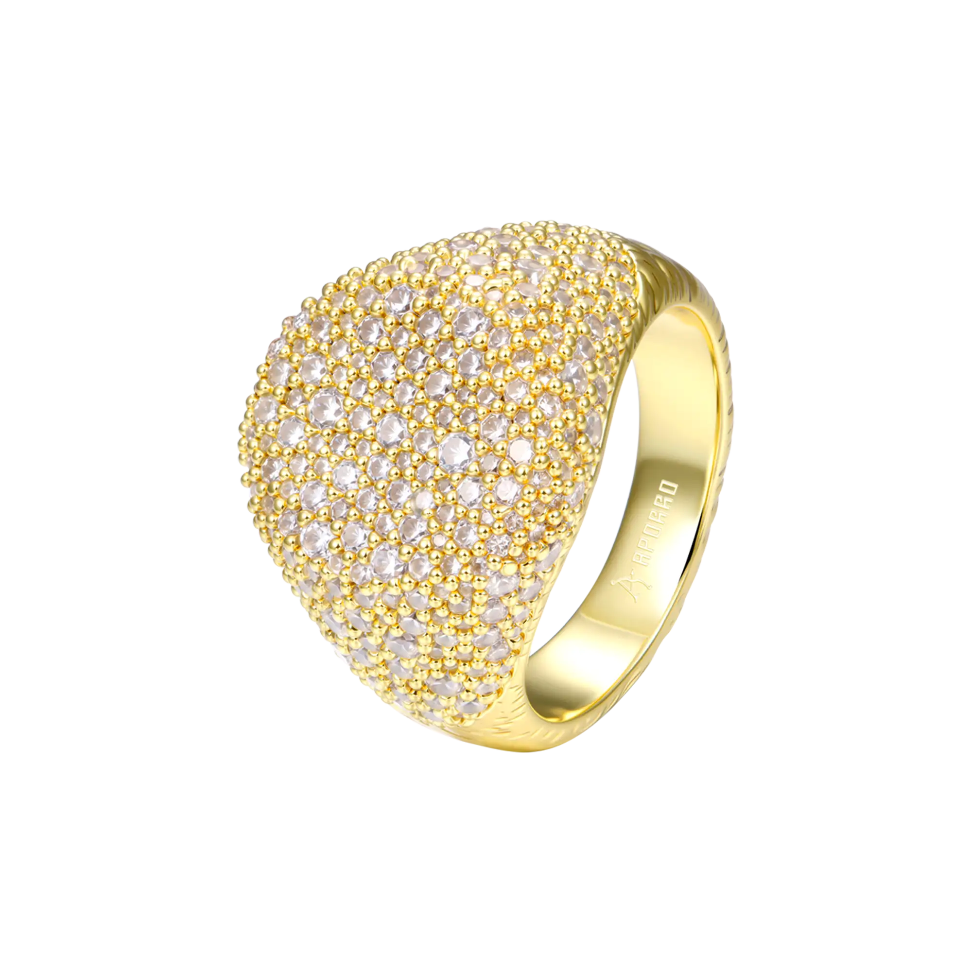 Pavé-set Textured Ring