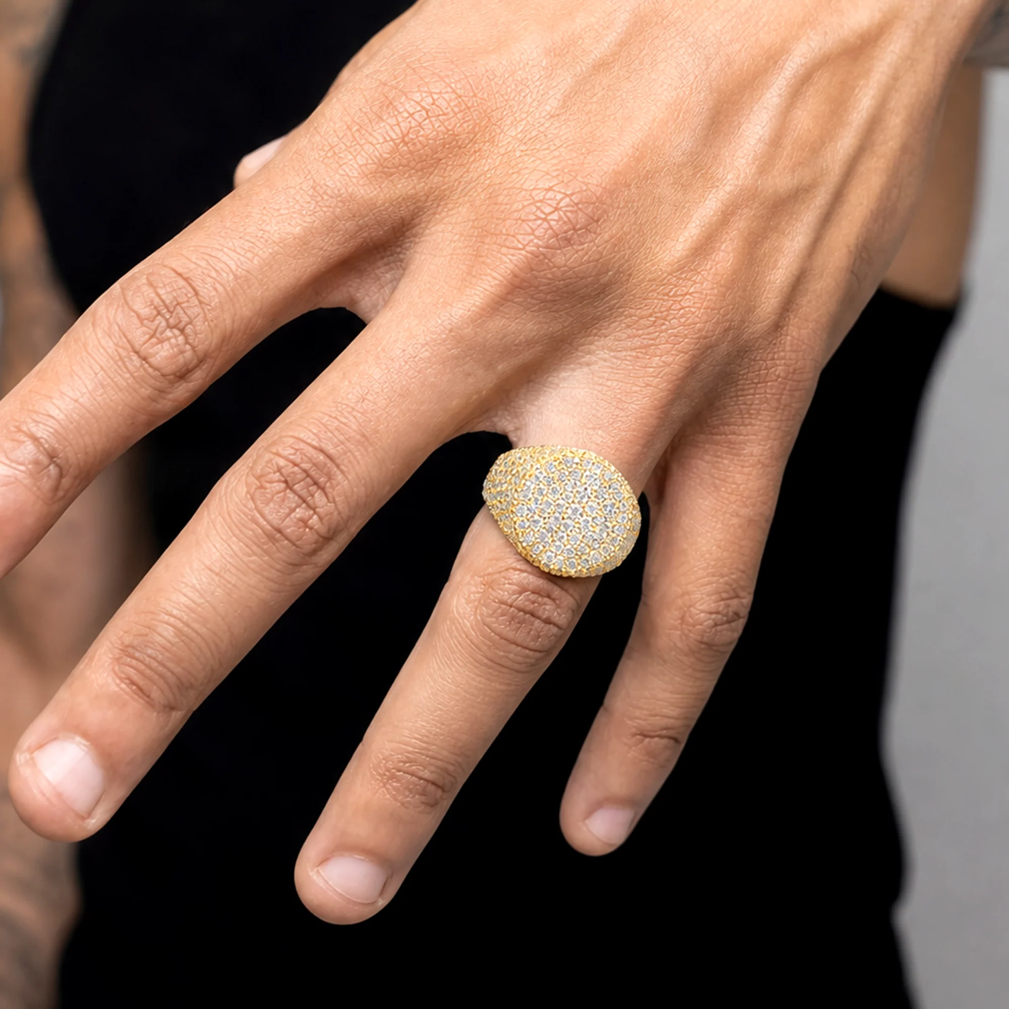 Pavé-set Textured Ring - Image 2