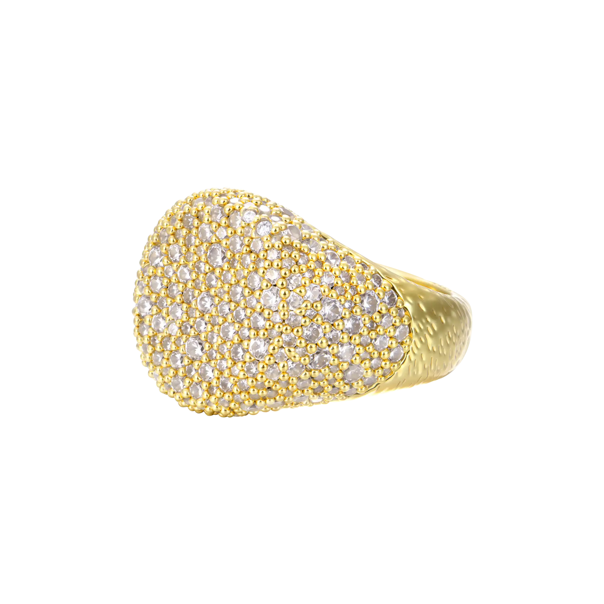 Pavé-set Textured Ring - Image 5