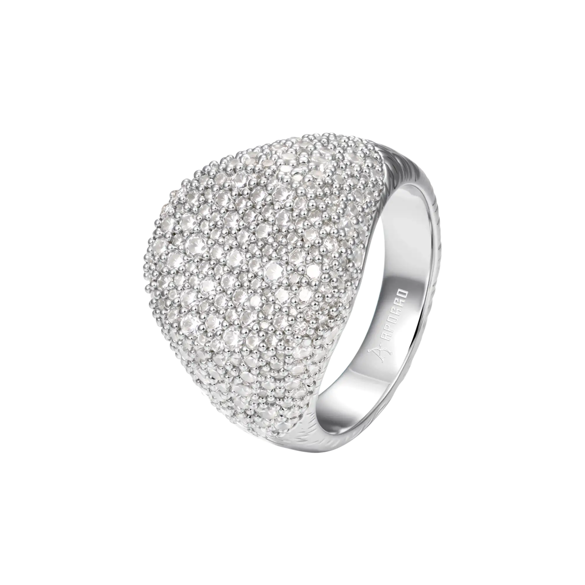 Pavé-set Textured Ring - Image 7