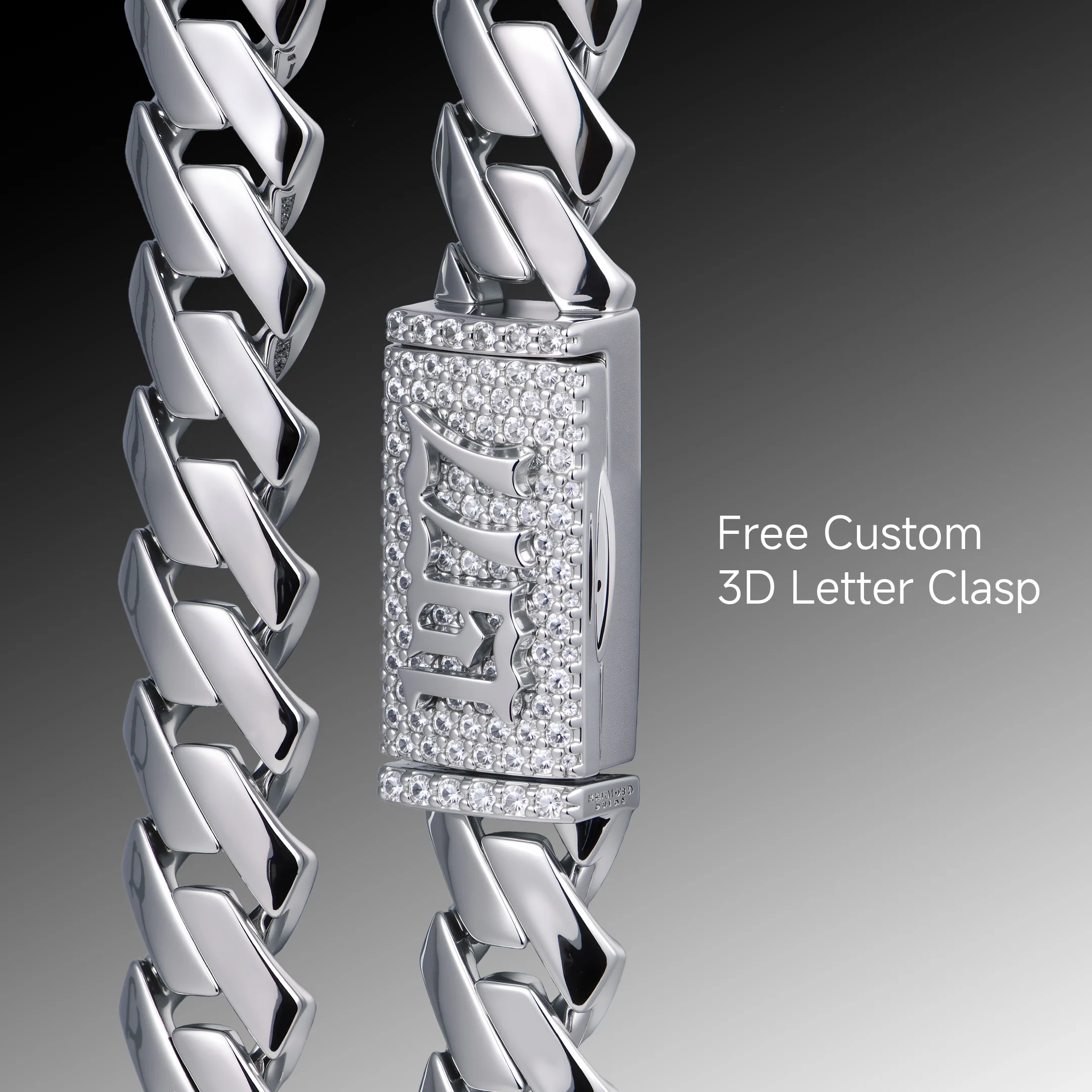 Plain Gold Prong Cuban Link Chain - 10mm - Image 3