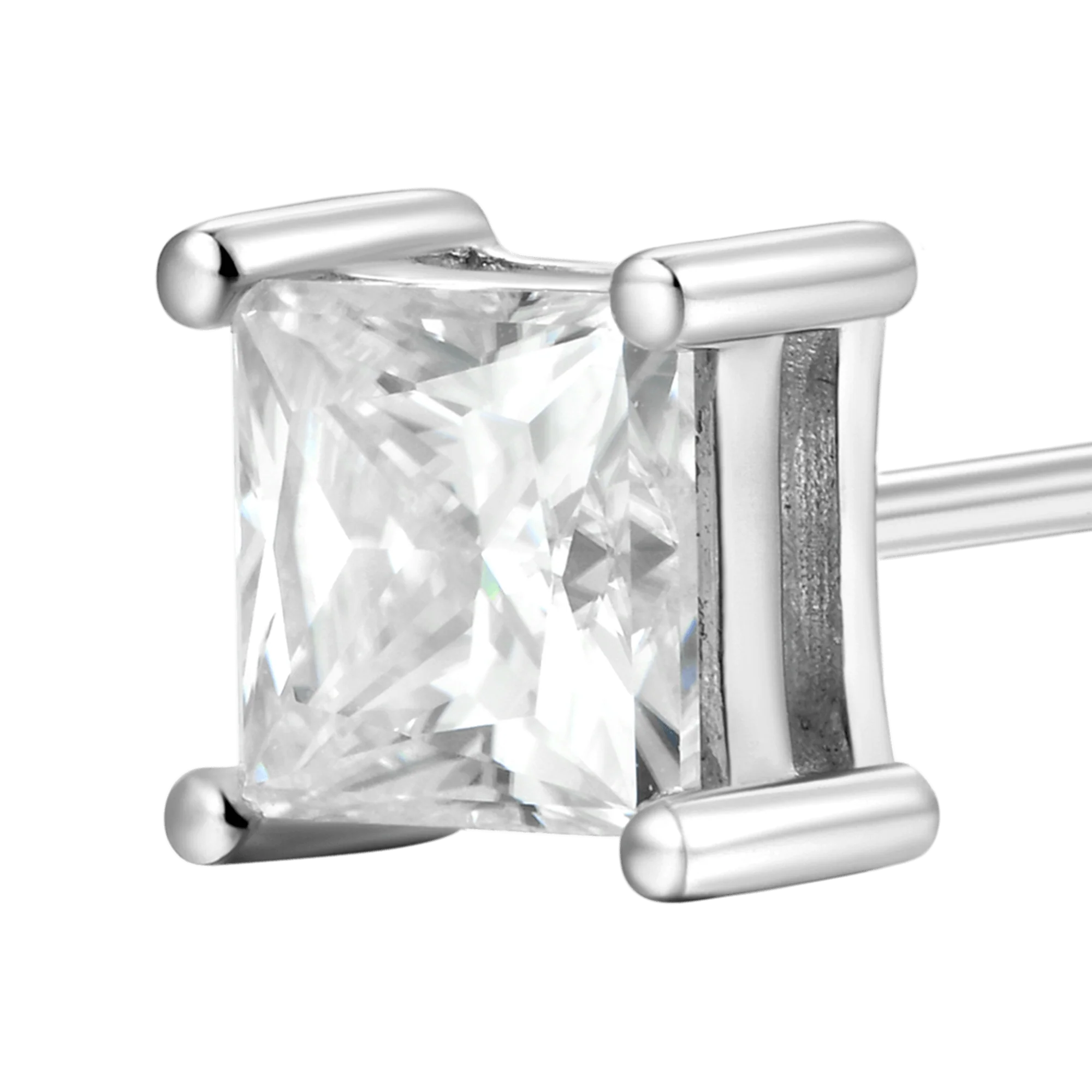 Moissanite S925 Princess Cut Stud Earring - Image 8