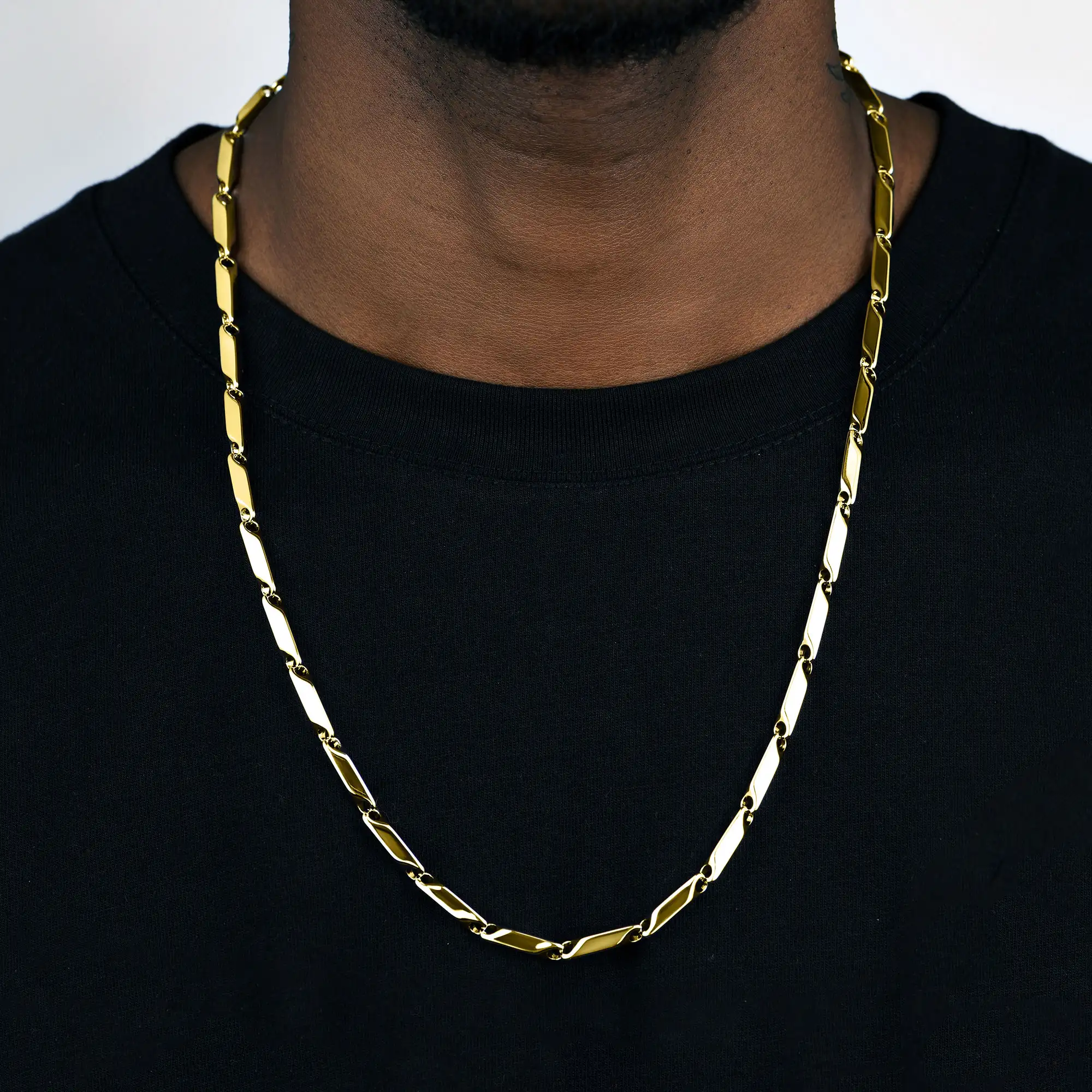 4mm Prism Link Chain - Yellow Gold - Image 2