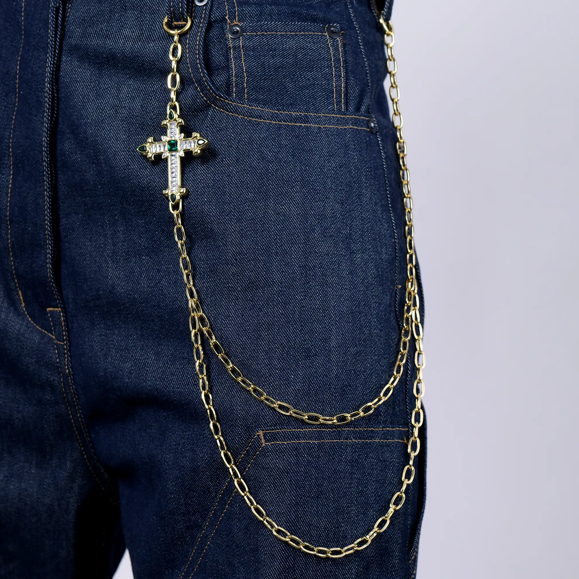 Radiant Cross Double-Layer Wallet Chain