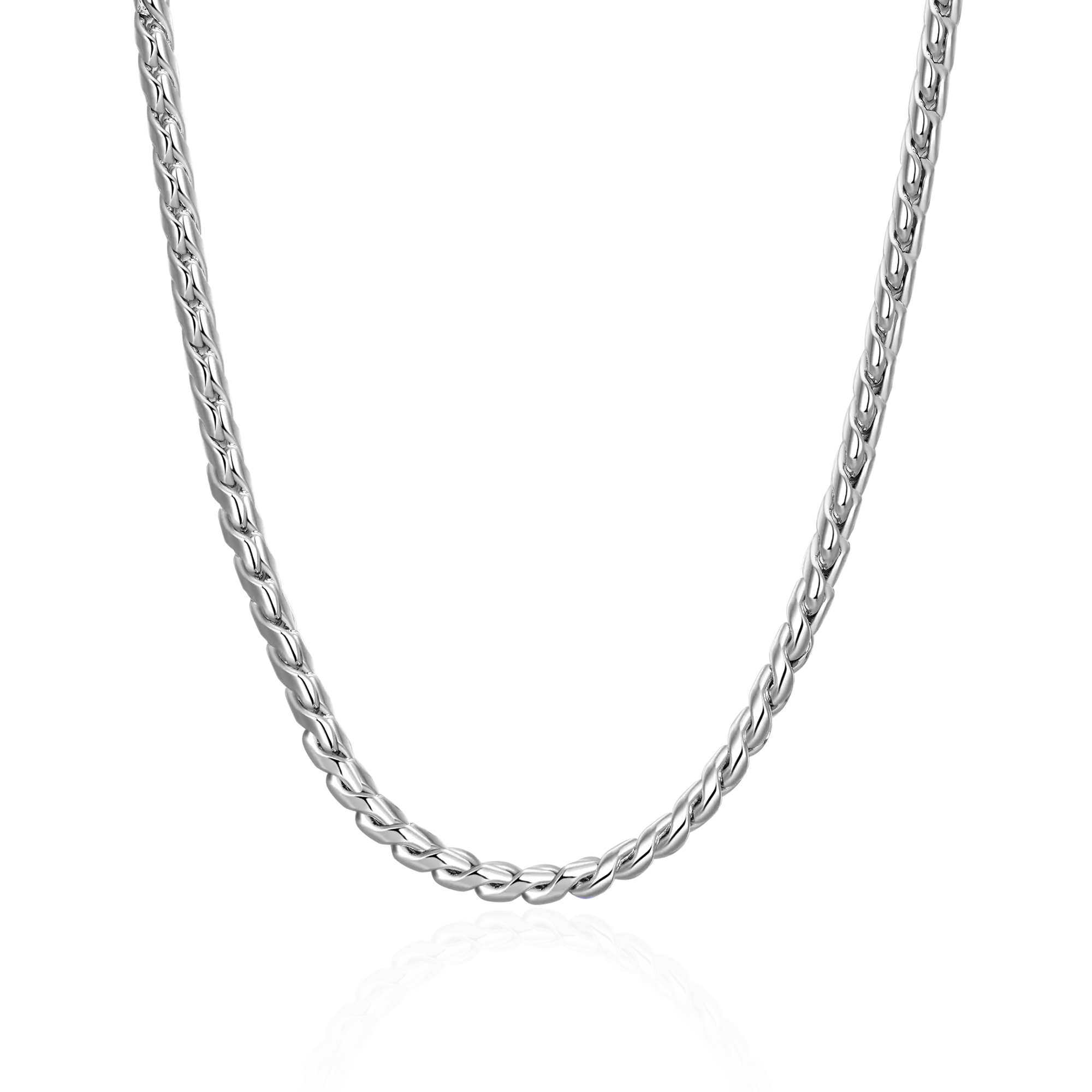 Radiant Hearts Entwined Stud Earrings & Franco Chain Set - Image 3