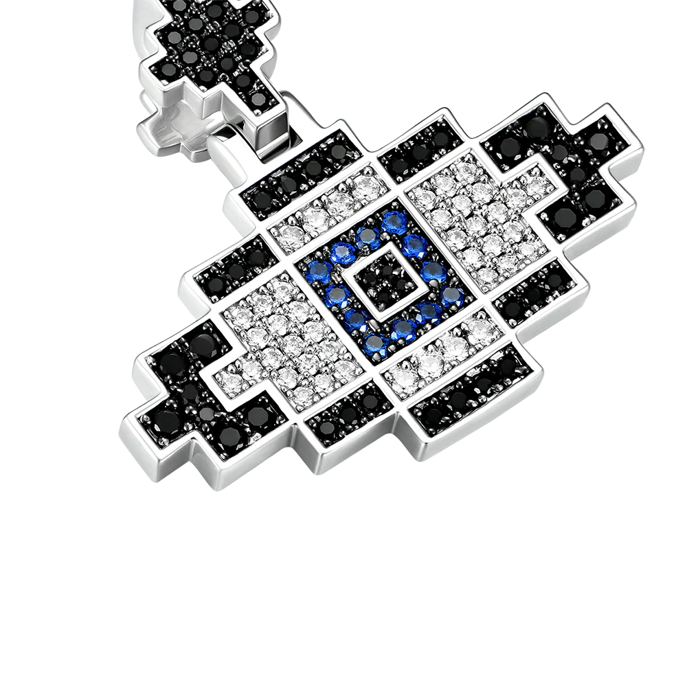 Retro Pixel Evil Eye Pendant - Image 4