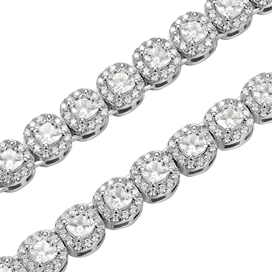 Roman Pillar Thorn Cross Pendant + Cushion Cut Clustered Tennis Chain Gift Set - Image 8