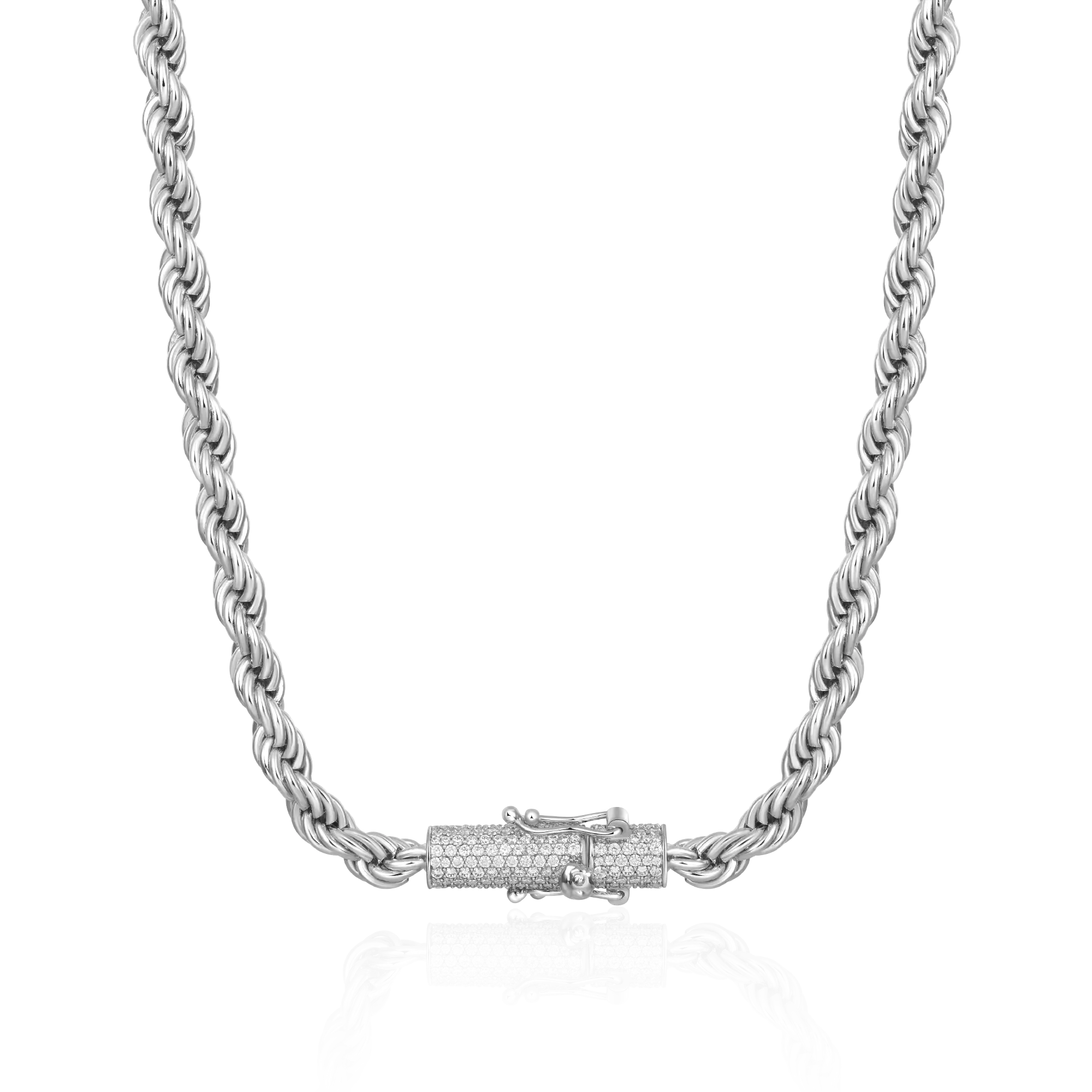 Rope Chain With Iced Clasp - 6mm - Image 6