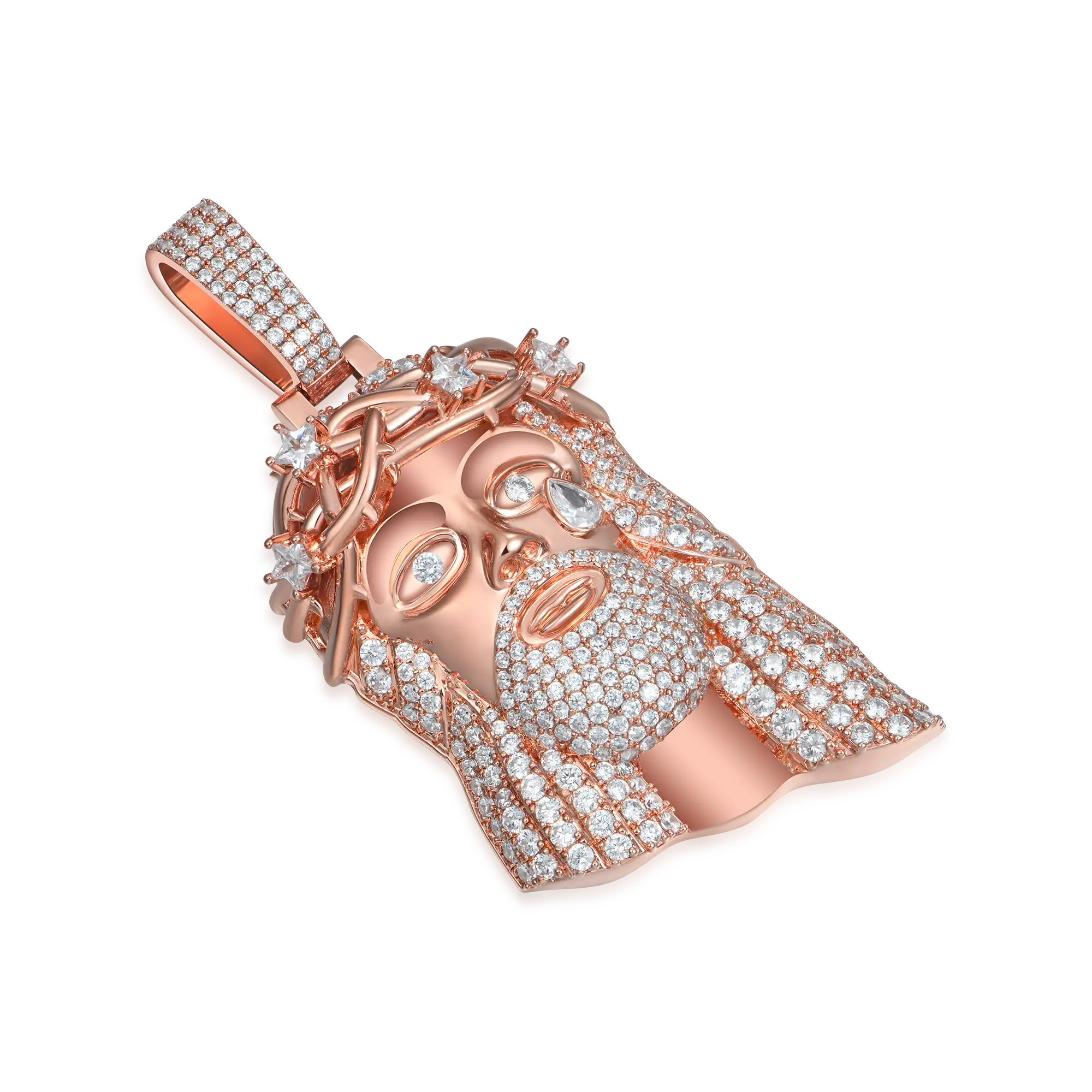 Rose Gold Stellar Jesus Pendant - Medium - Image 5