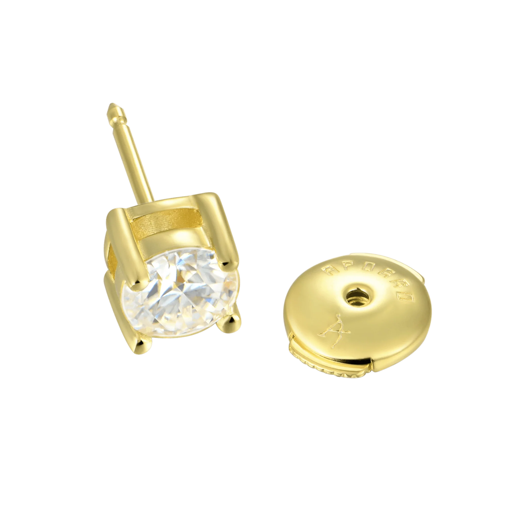 Single Moissanite Round Cut Stud Earring - Image 5
