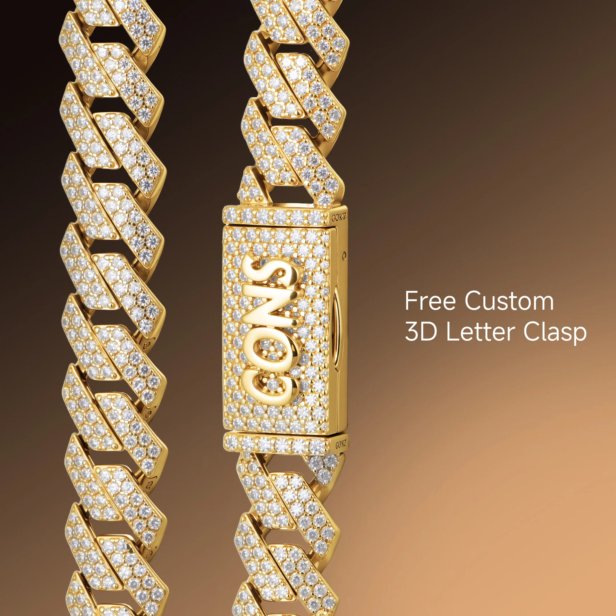 Round Cut Prong Cuban Link Bracelet - 15mm - Image 8
