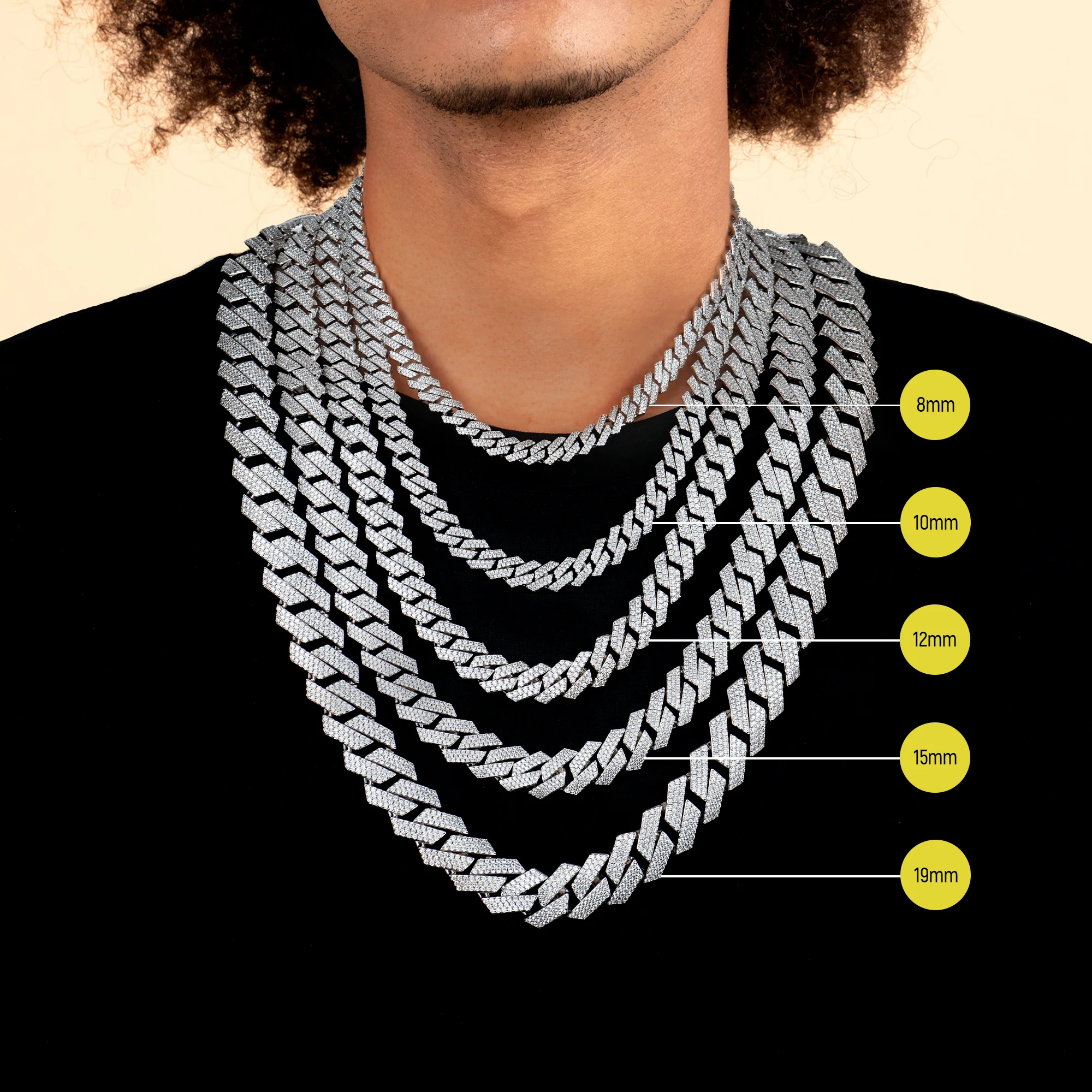 Round Cut Prong Cuban Link Chain - 10mm - Image 8