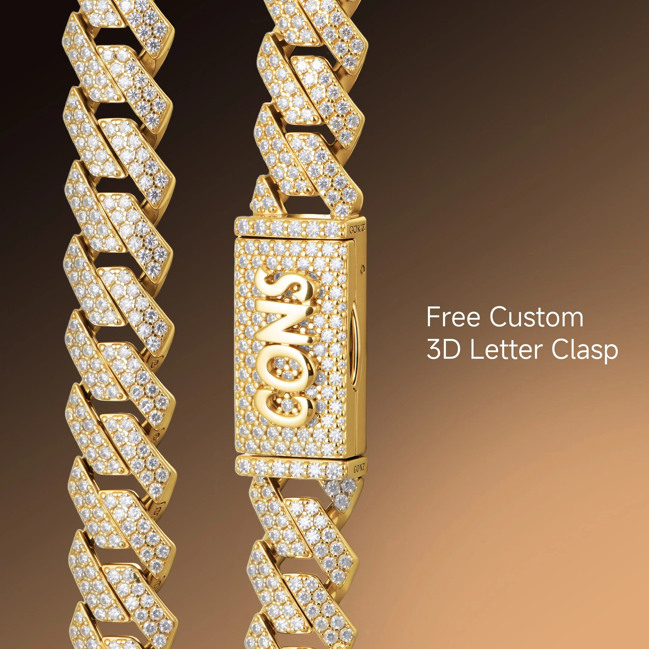 Round Cut Prong Cuban Link Chain - 12mm - Image 9