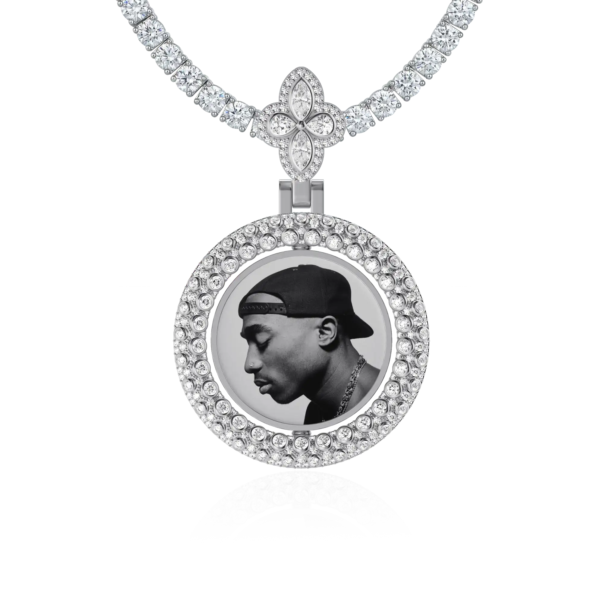 Custom Round Encrusted Photo Pendant - Image 10