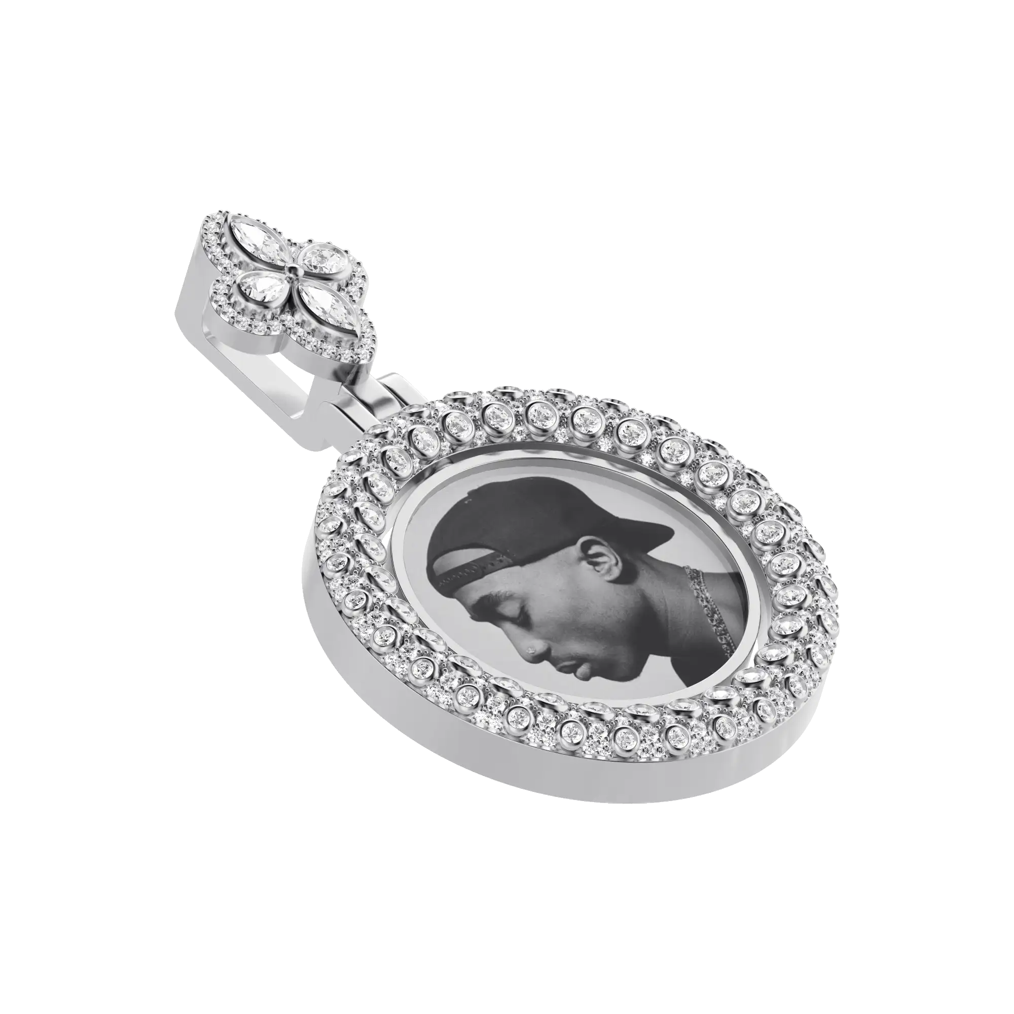 Custom Round Encrusted Photo Pendant - Image 11